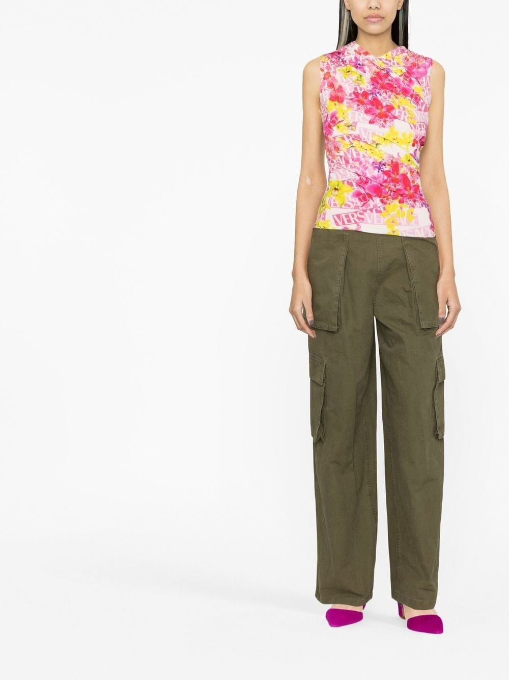 Versace Sleeveless Orchid Top