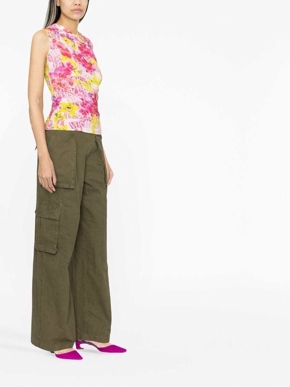 Versace Sleeveless Orchid Top