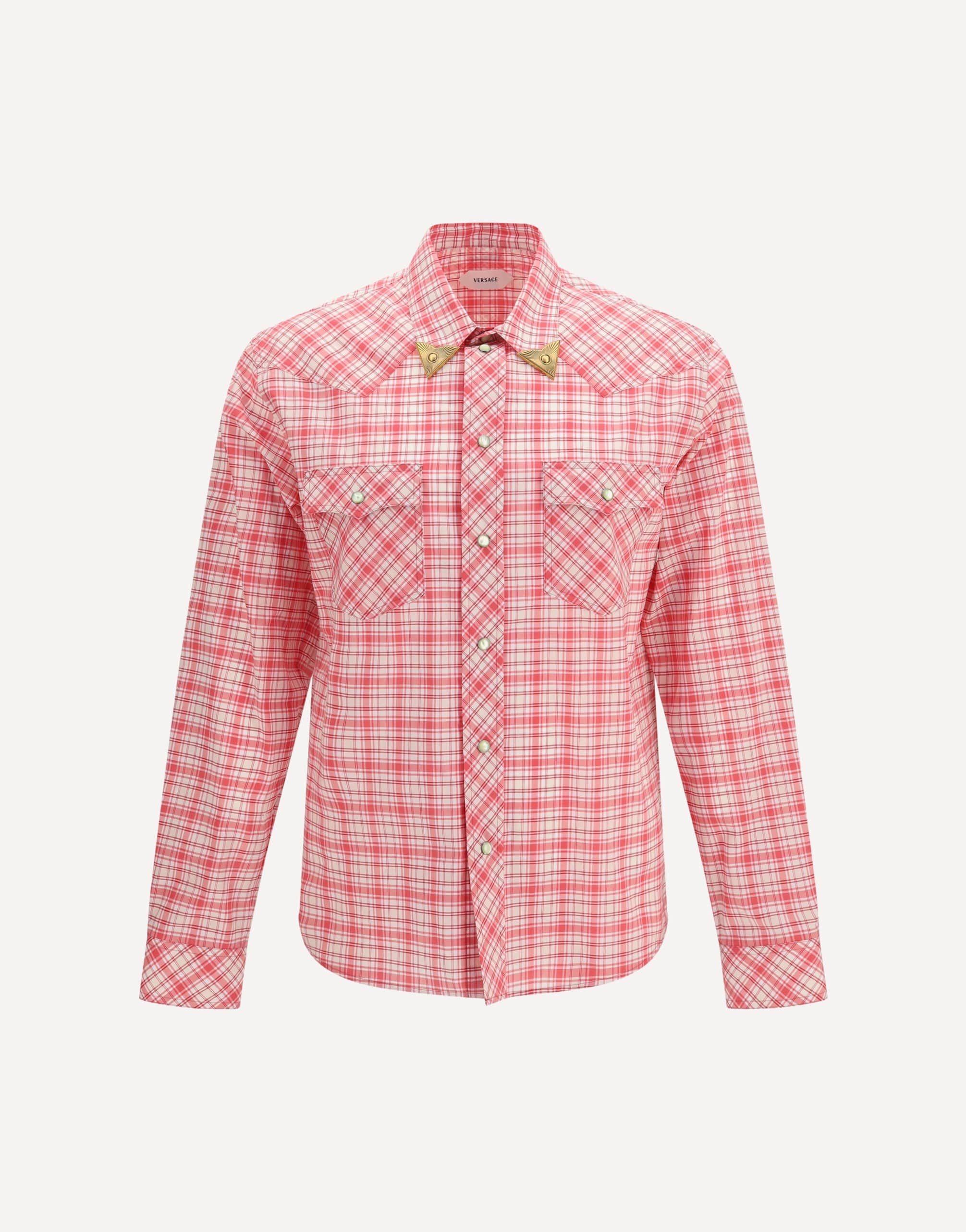 Versace Slim Checked Cotton Poplin Shirt