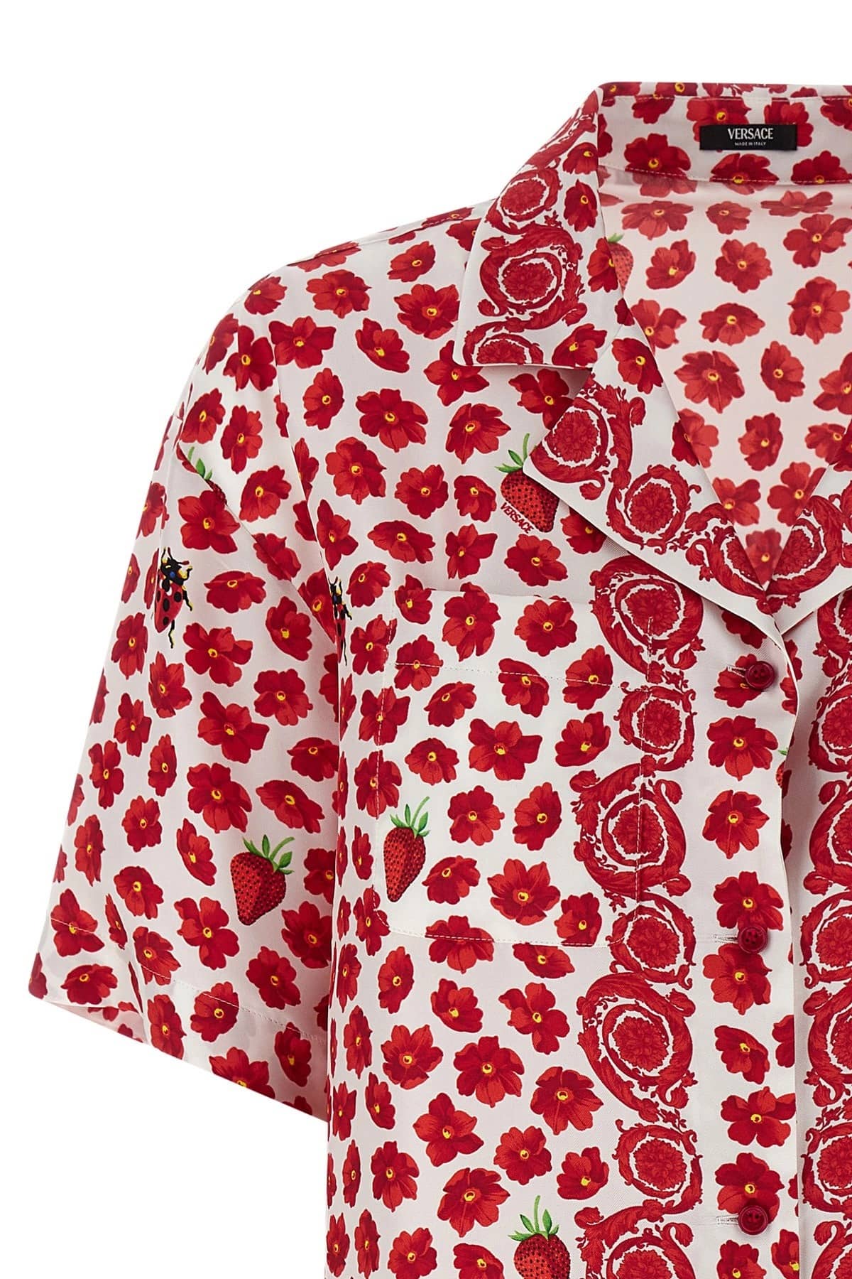 Versace Versace Strawberry Garden Silk Twill Shirt