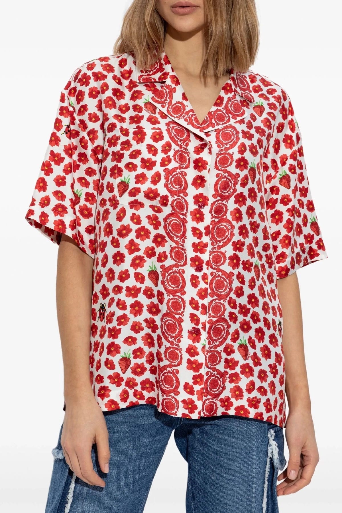 Versace Strawberry Garden Silk Twill Shirt - alternate view