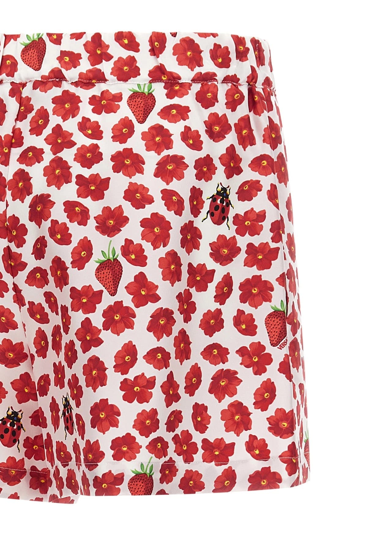 Versace Versace Strawberry Garden Silk Twill Shorts