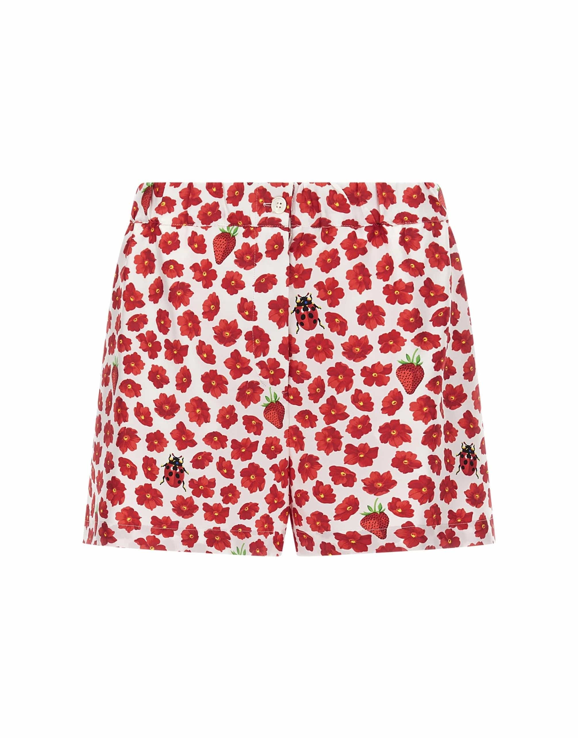 Versace Versace Strawberry Garden Silk Twill Shorts