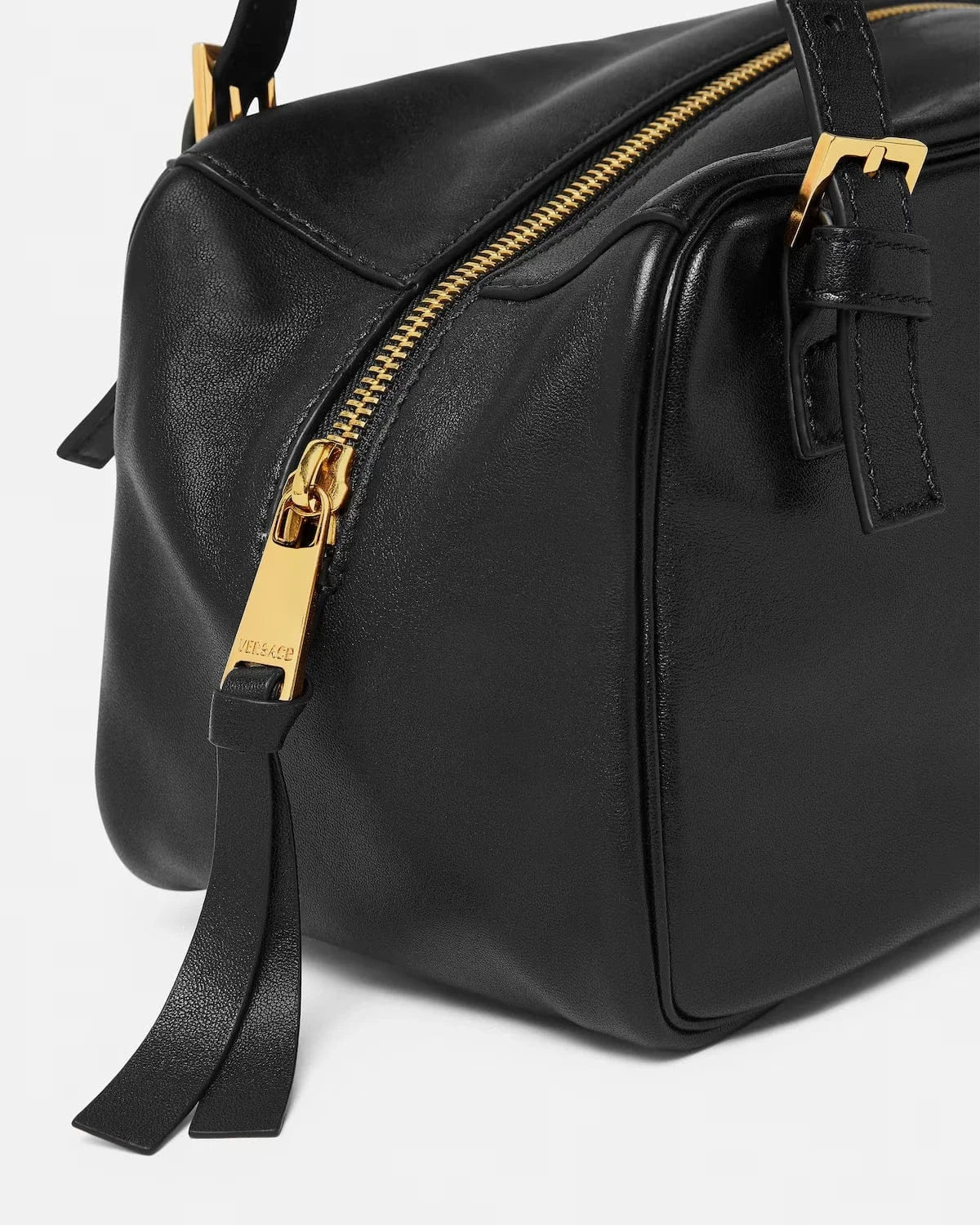 Versace Tag Large Nappa Bowling Shoulder Bag