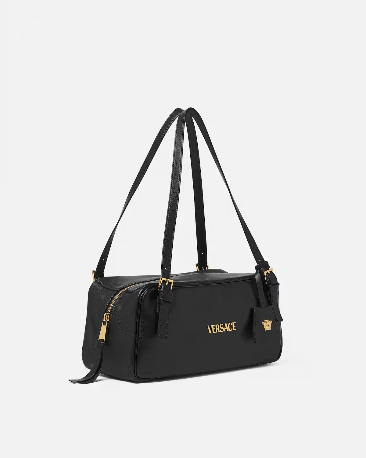 Versace Tag Large Nappa Bowling Shoulder Bag
