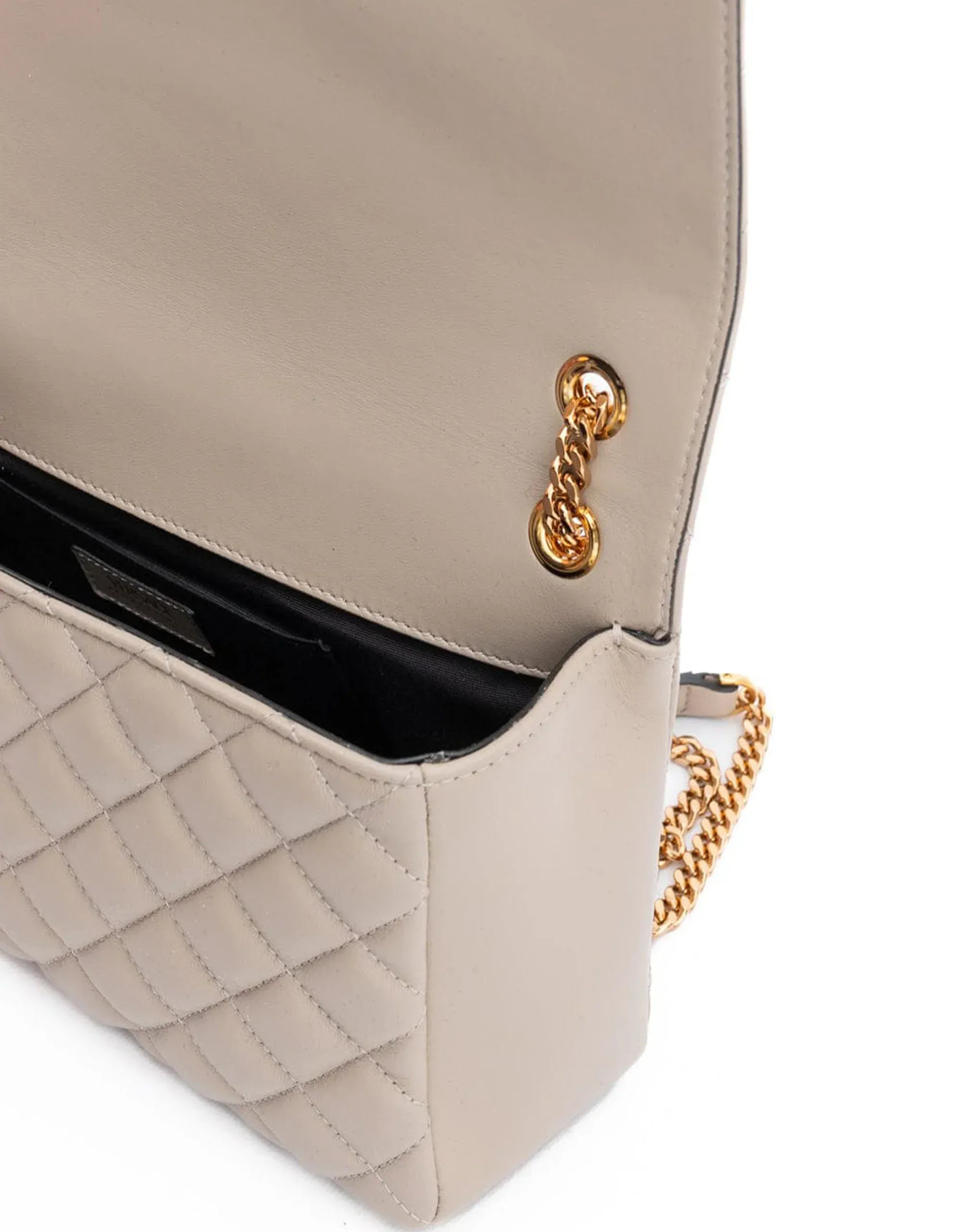 Versace Taupe Quilted Shoulder Bag