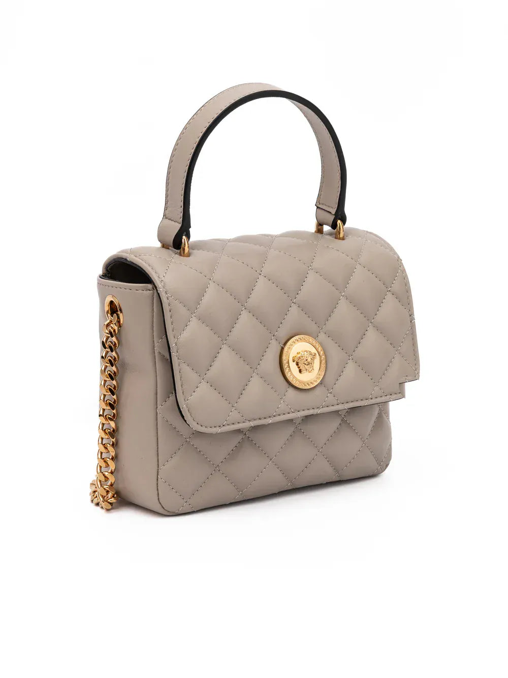 Versace Taupe Quilted Tote Bag