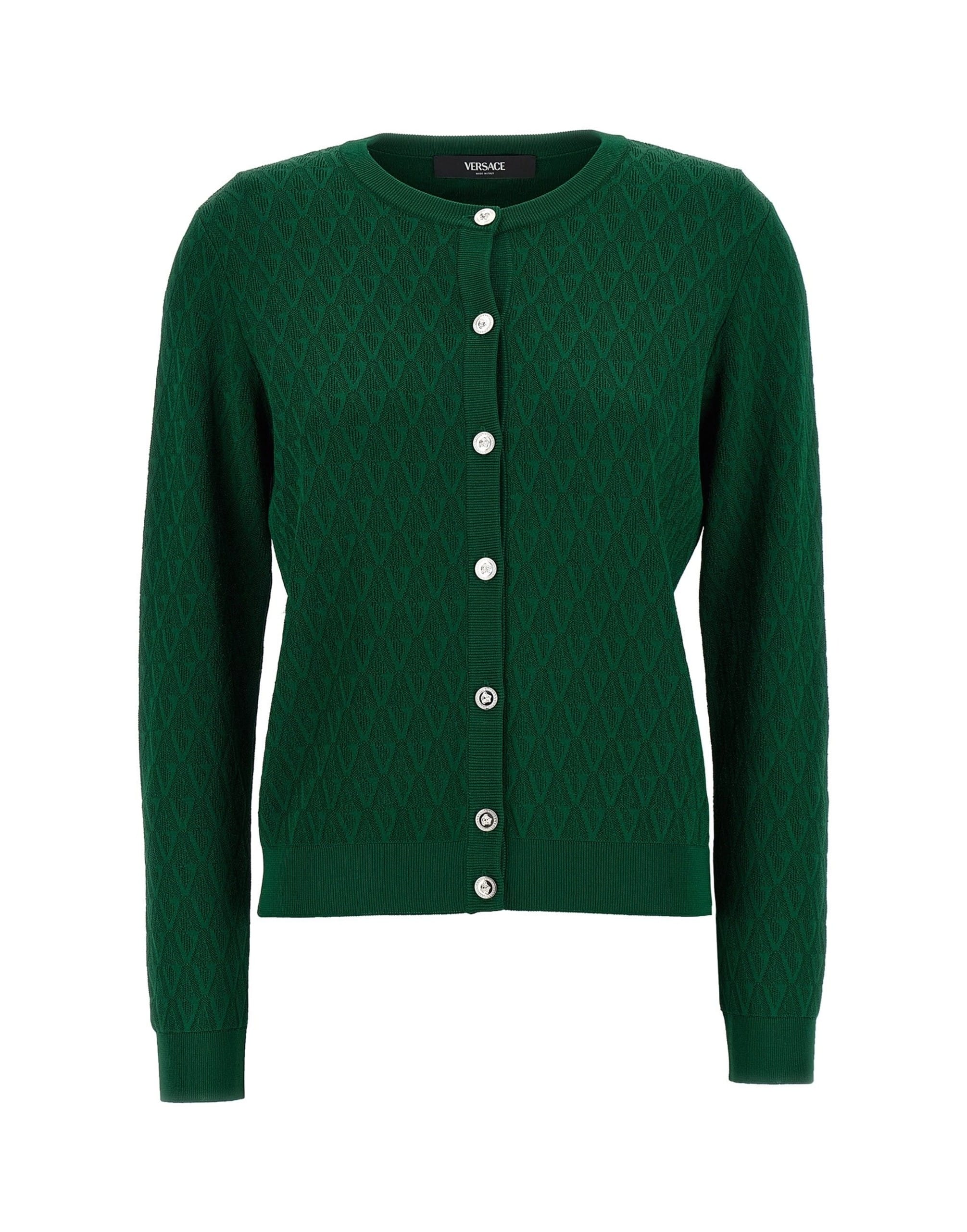 Versace Versace V-Pattern Jacquard Cardigan