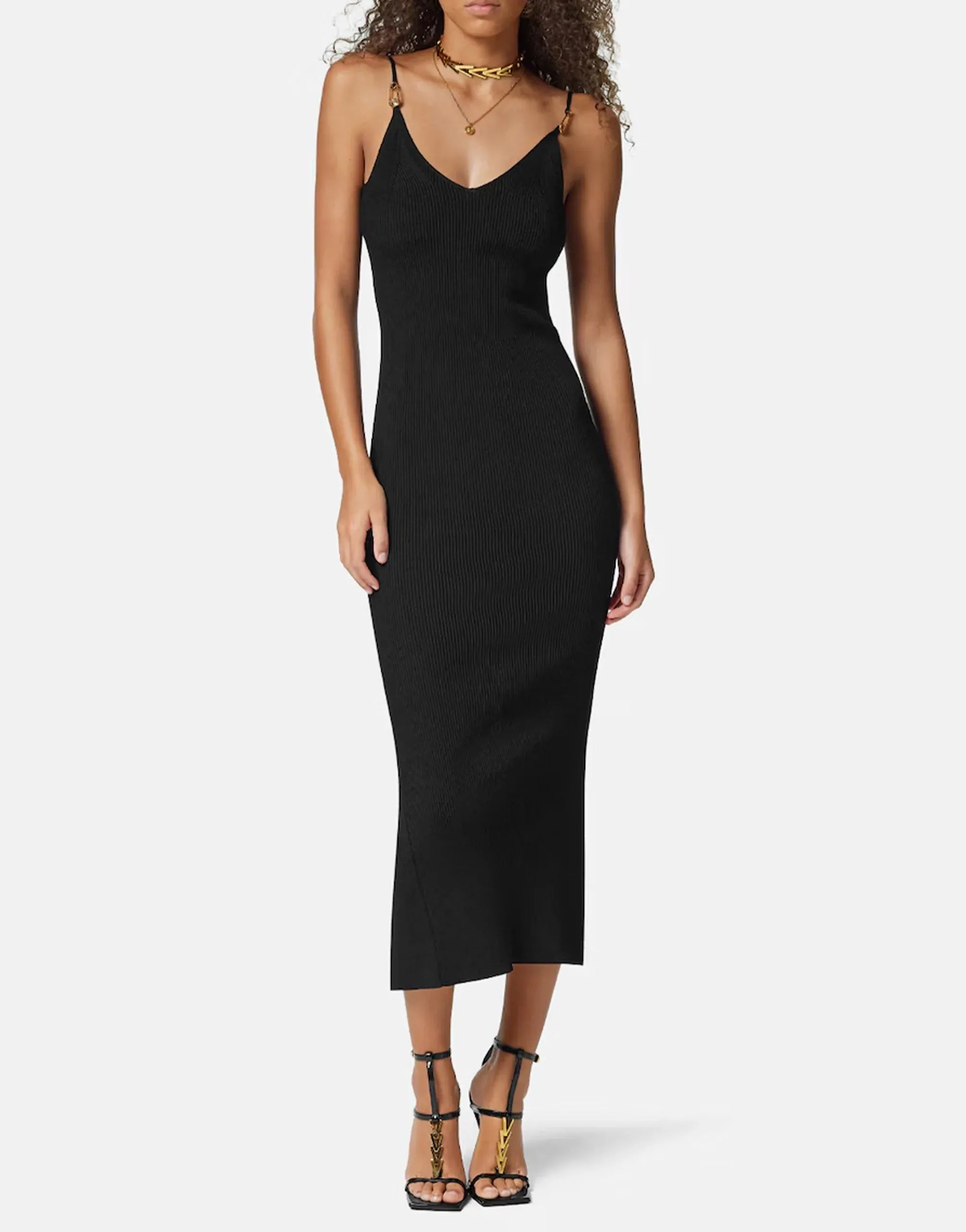 Versace Viscose Knit Midi Dress