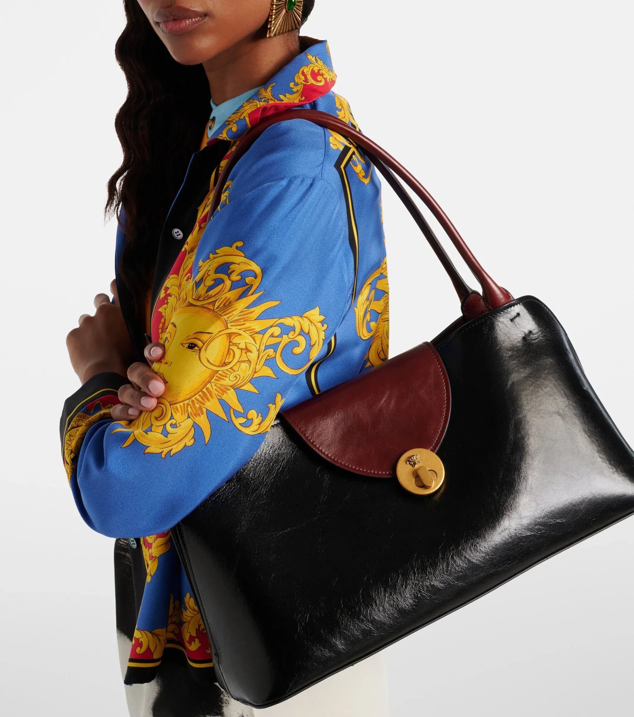 Versace Vivienne Medium Leather Shoulder Bag