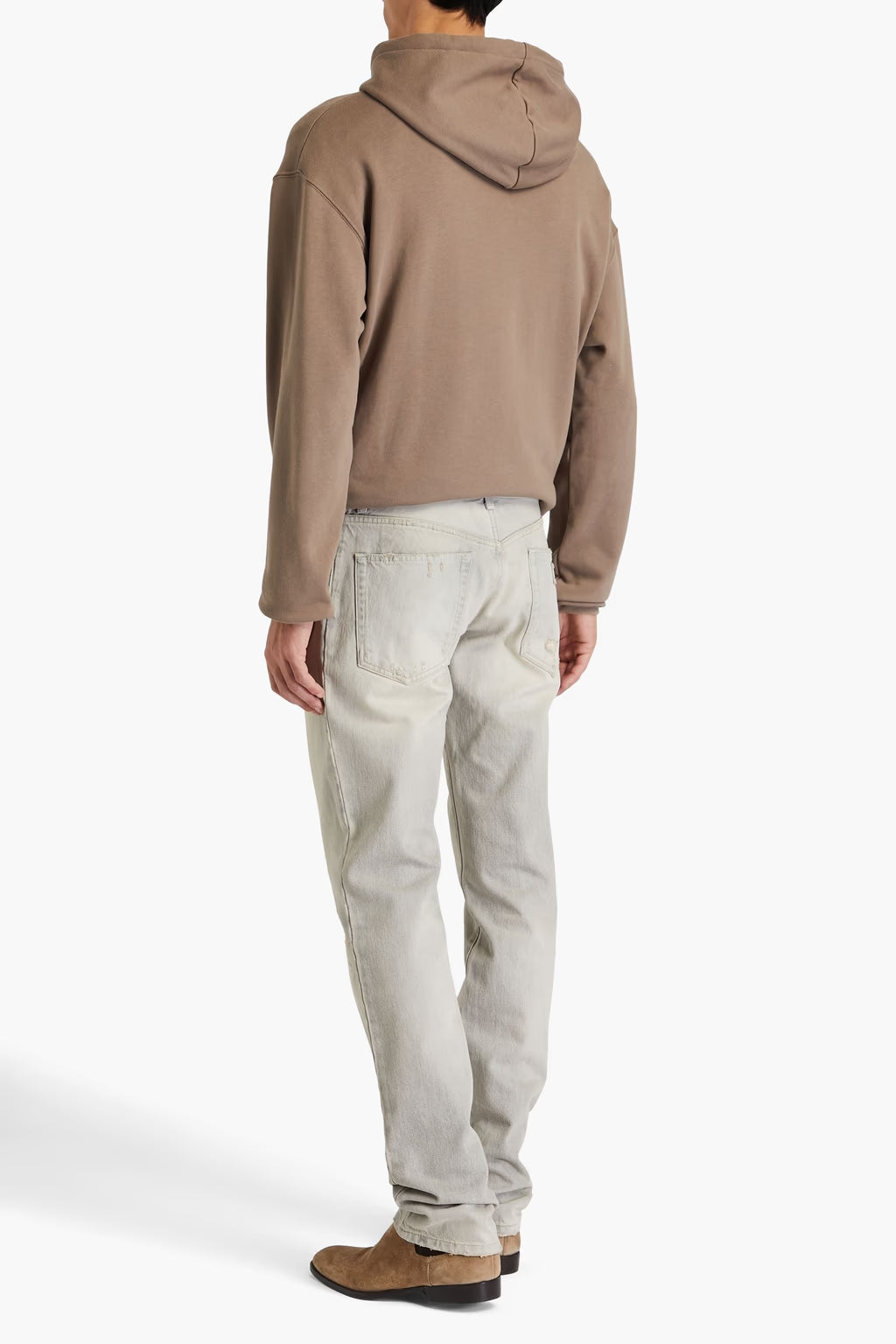 Dolce & Gabbana Grey Distressed Straight-Leg Jeans