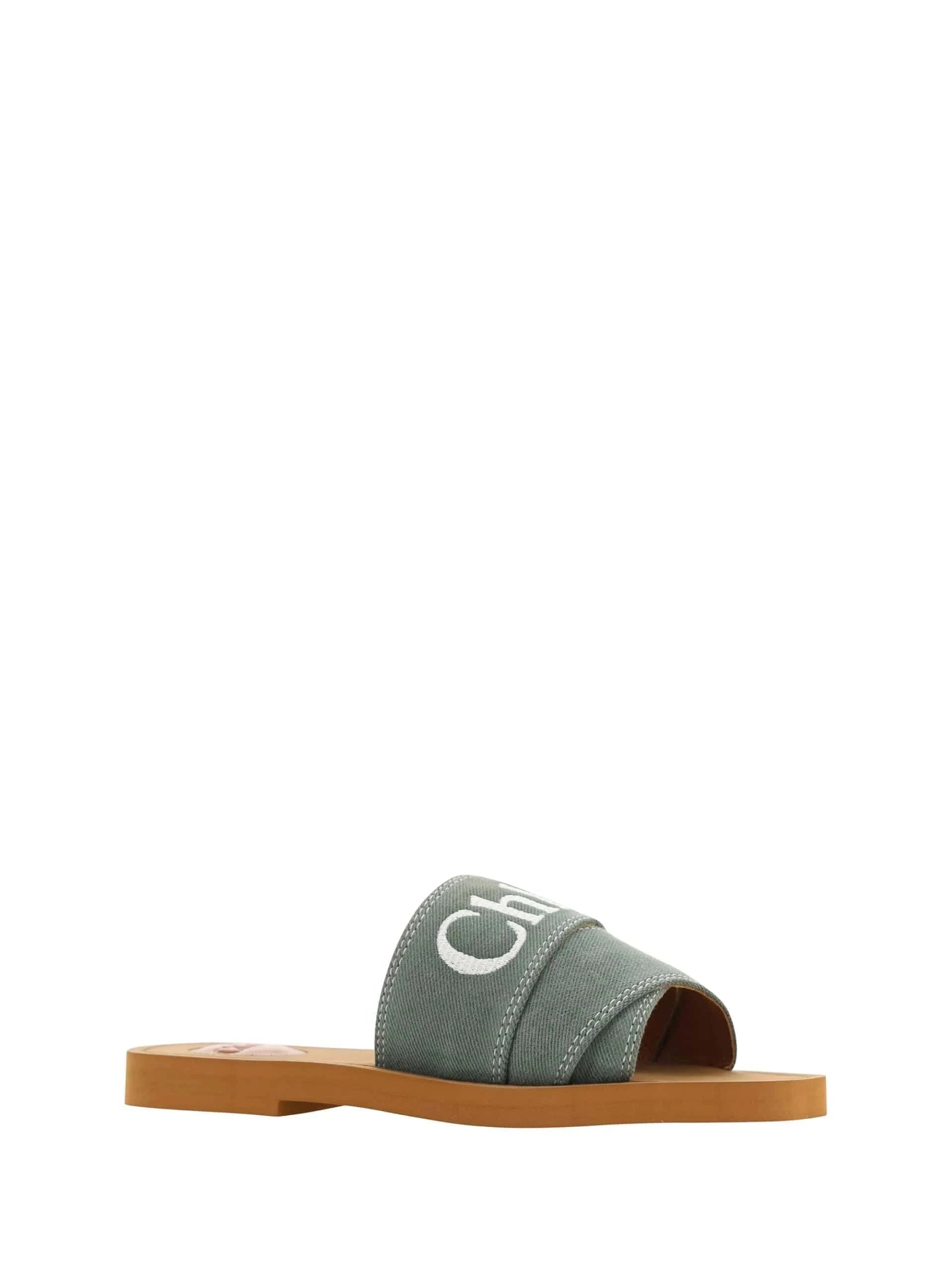 Chloé Woody Logo-Embroidered Slides