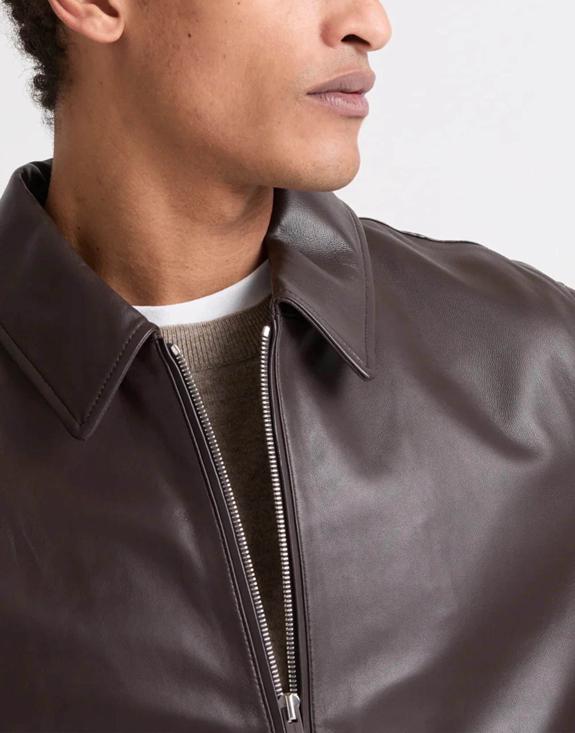 Yves Salomon Leather Aviator Jacket