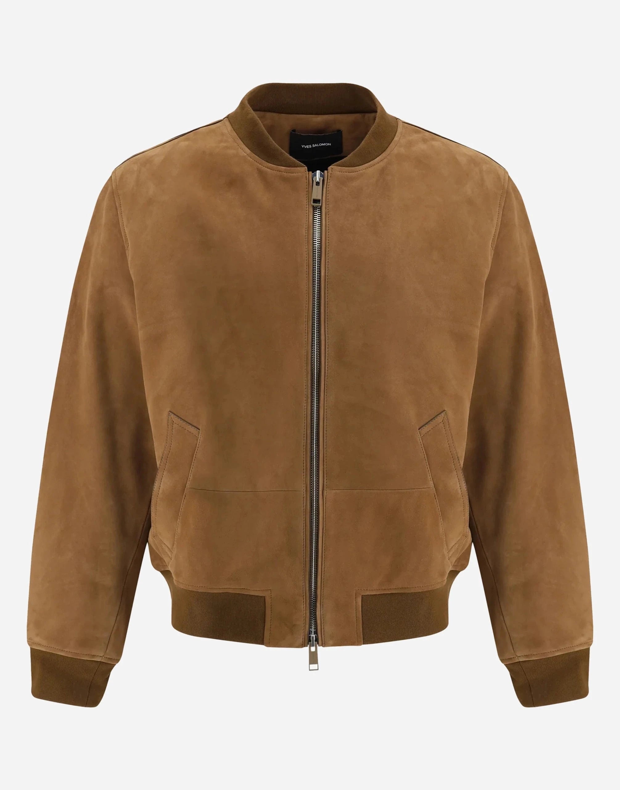 Yves Salomon Suede Leather Varsity Jacket
