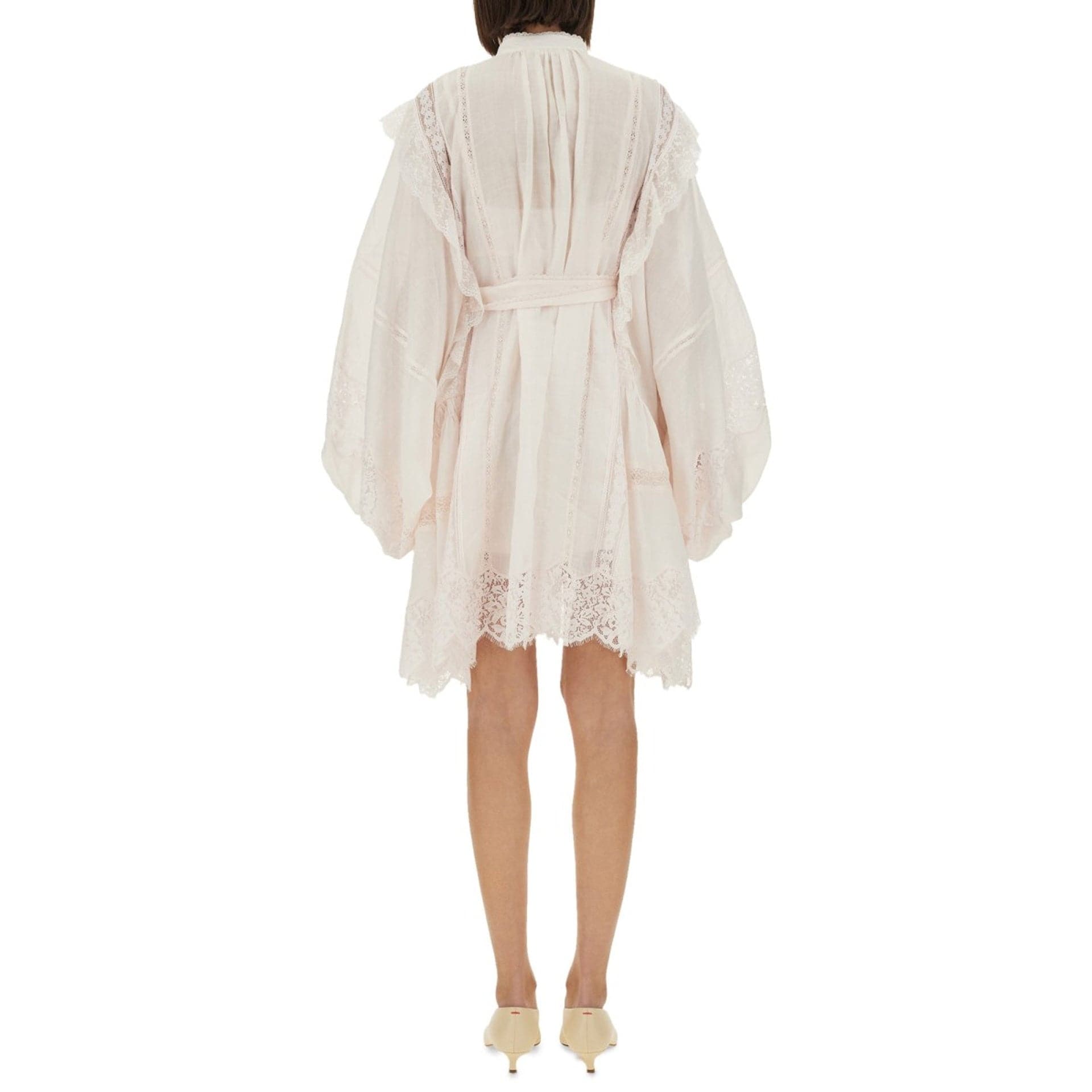 Zimmermann Lace Mini Dress With Waist Tie
