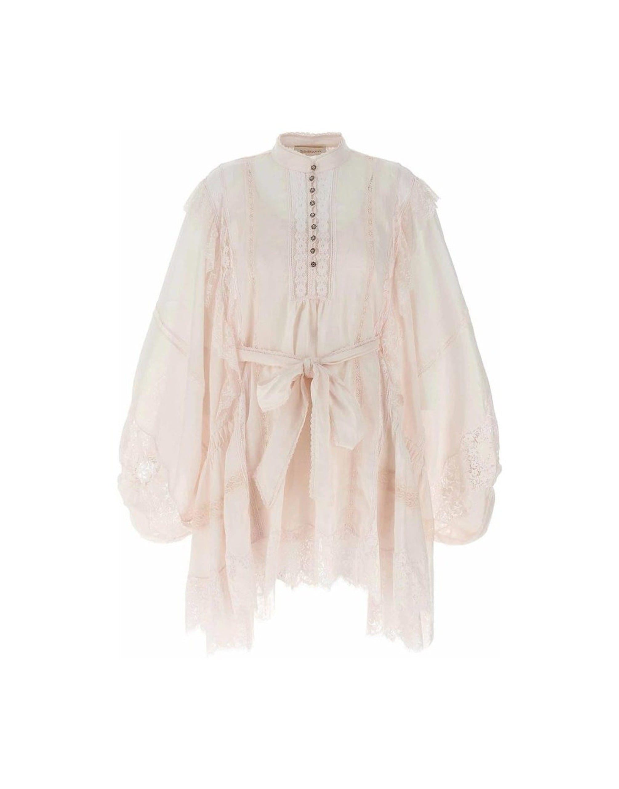 Zimmermann Lace Mini Dress With Waist Tie