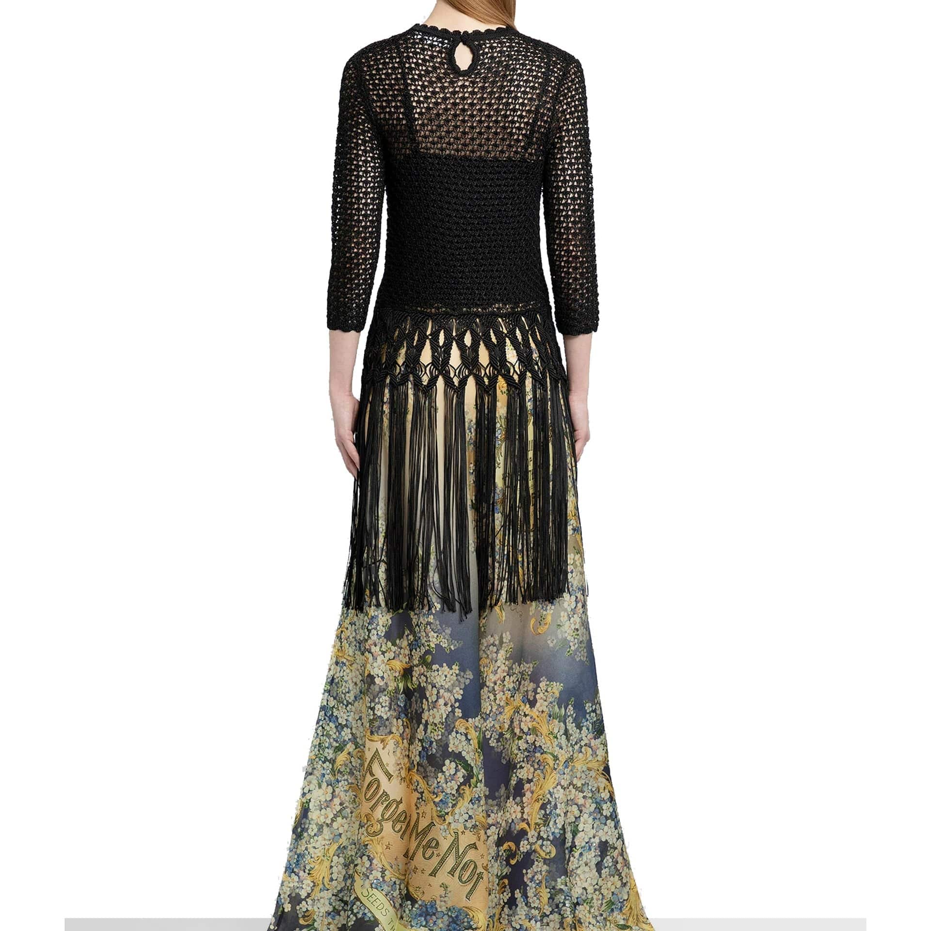 Zimmermann Viscose Crew Neck Fringe Sweater