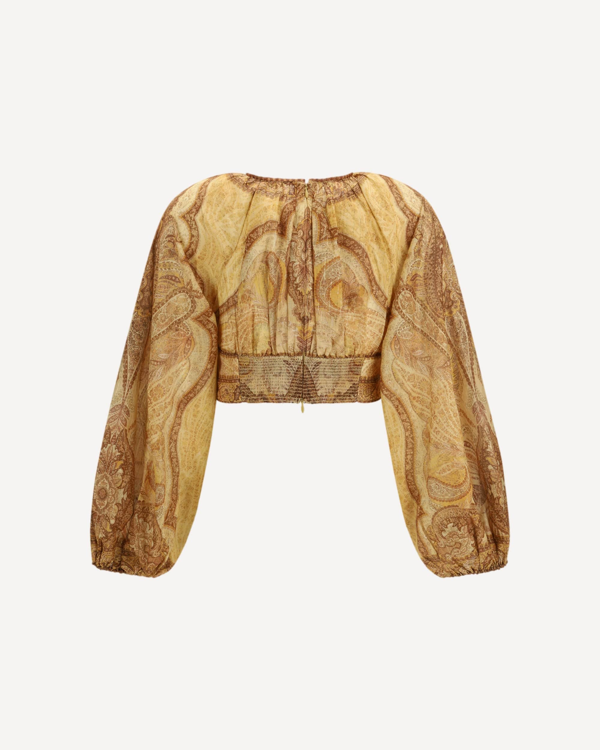 Zimmermann Wanderlust Cropped Printed Blouse
