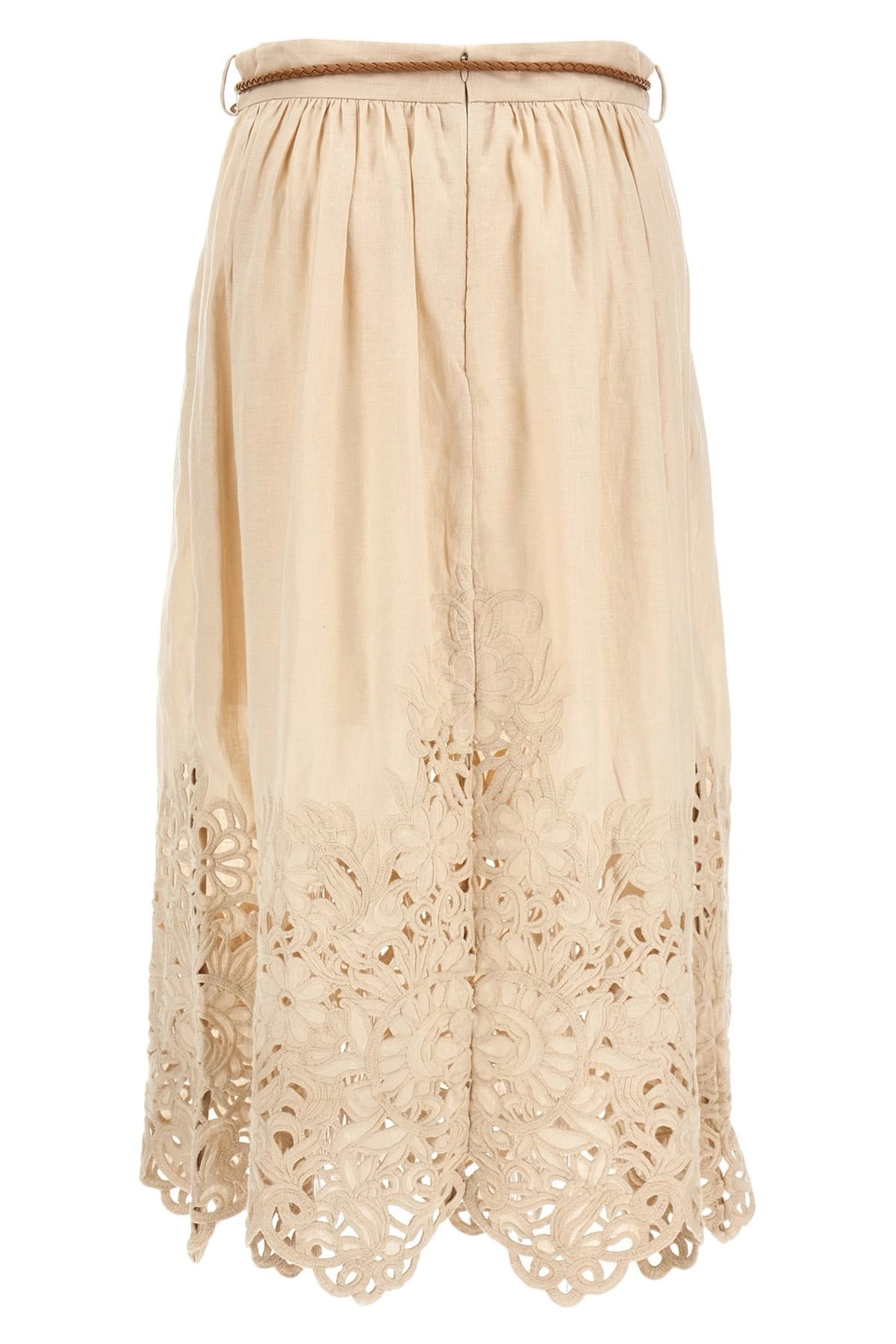 Zimmermann Zimmermann Wylie Embroidered Linen Skirt