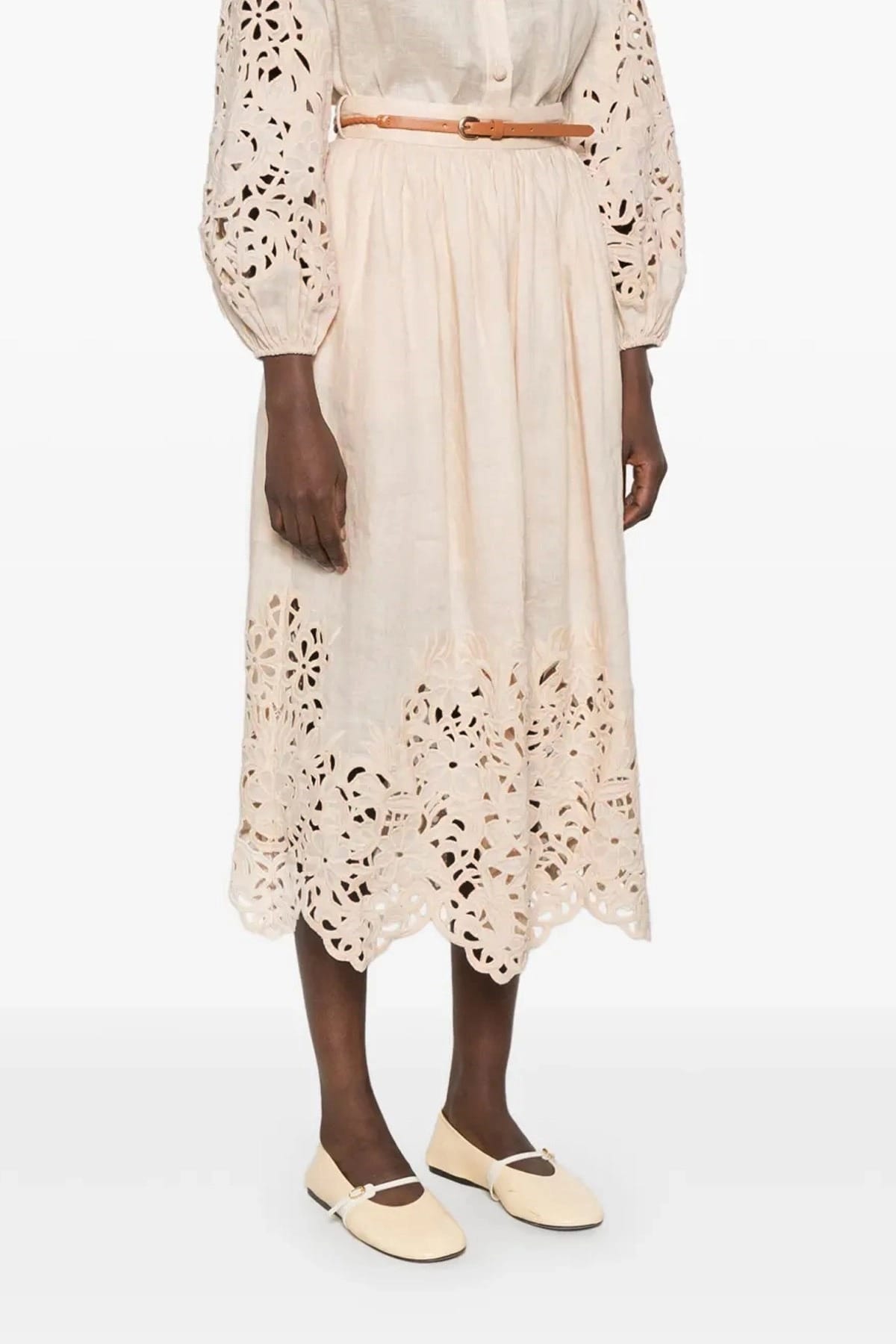 Zimmermann Wylie Embroidered Linen Skirt - alternate view