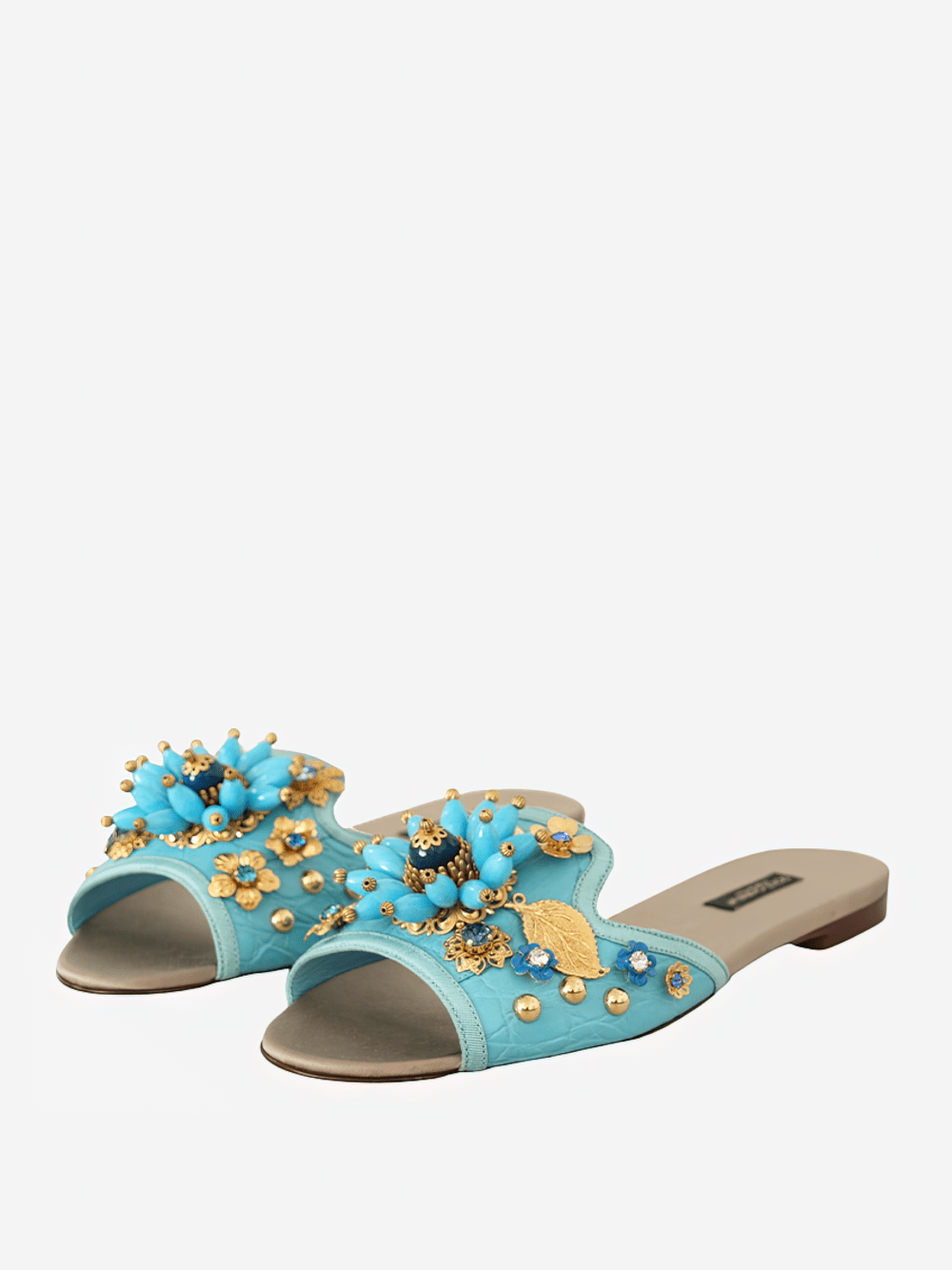 Dolce & Gabbana Bianca Floral Embellished Sandals