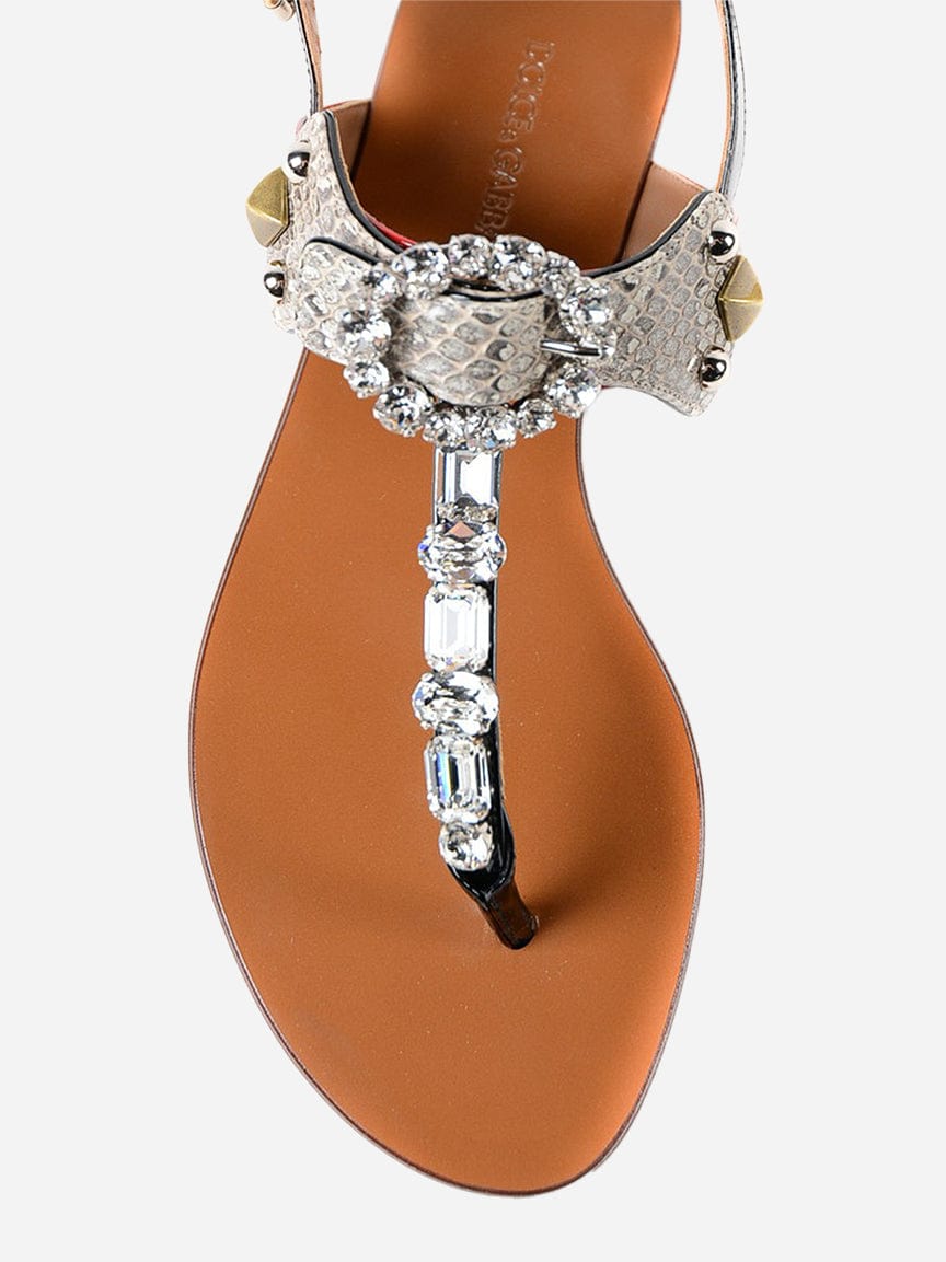 Dolce & Gabbana Ayers and Patent Jewel Sandals