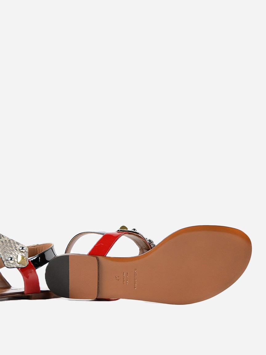 Dolce & Gabbana Ayers and Patent Jewel Sandals