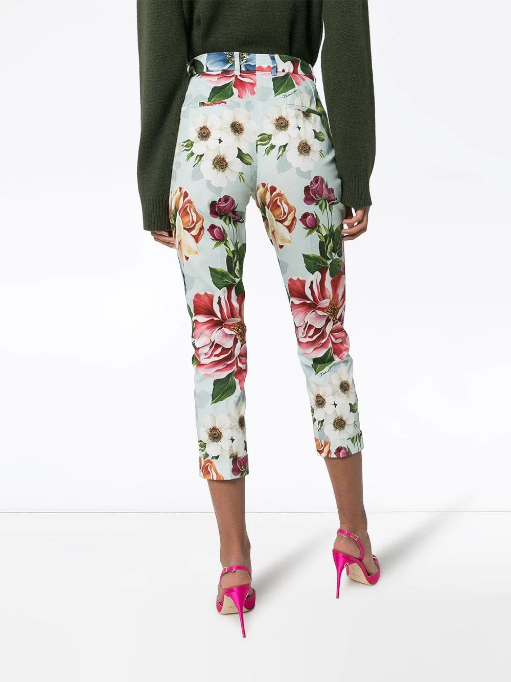 Dolce & Gabbana Cropped Floral-Print Pants