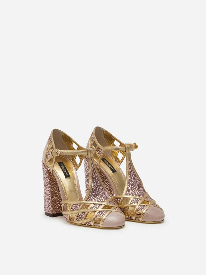 Dolce & Gabbana Crystal-Embellished Block-Heel Pumps