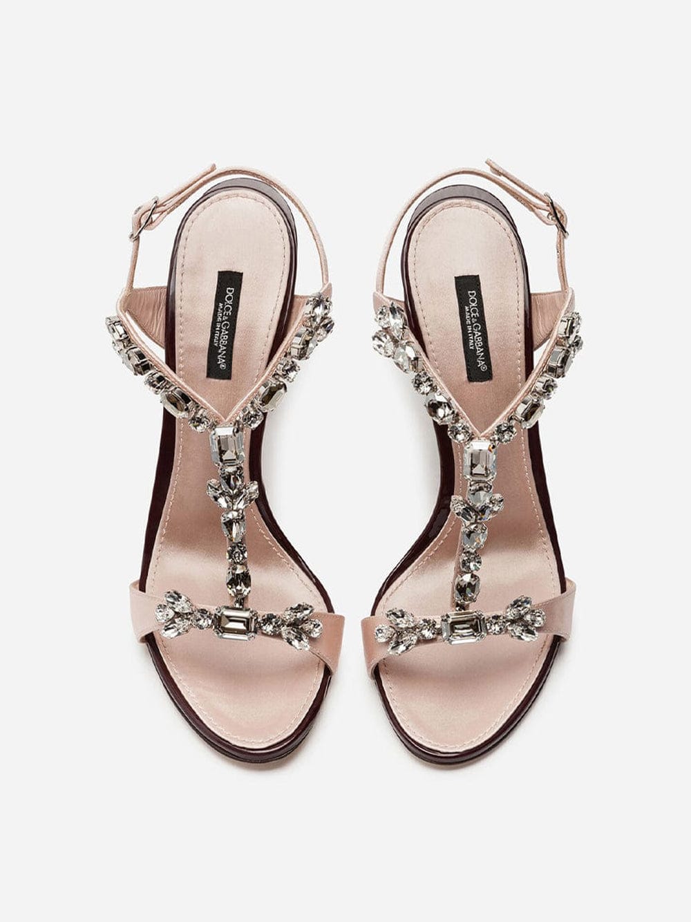 Dolce & Gabbana Crystal-Embellished Kiera T-Strap Sandals