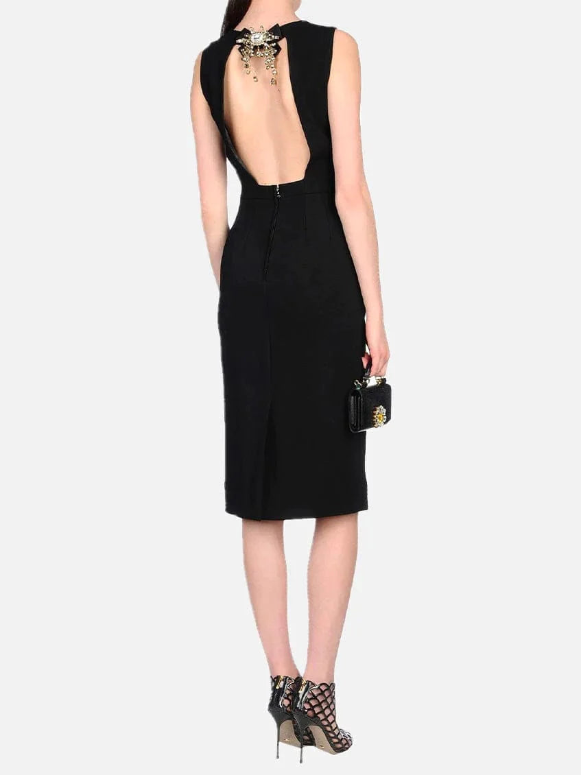 Dolce & Gabbana Crystal Embellished Midi Dress