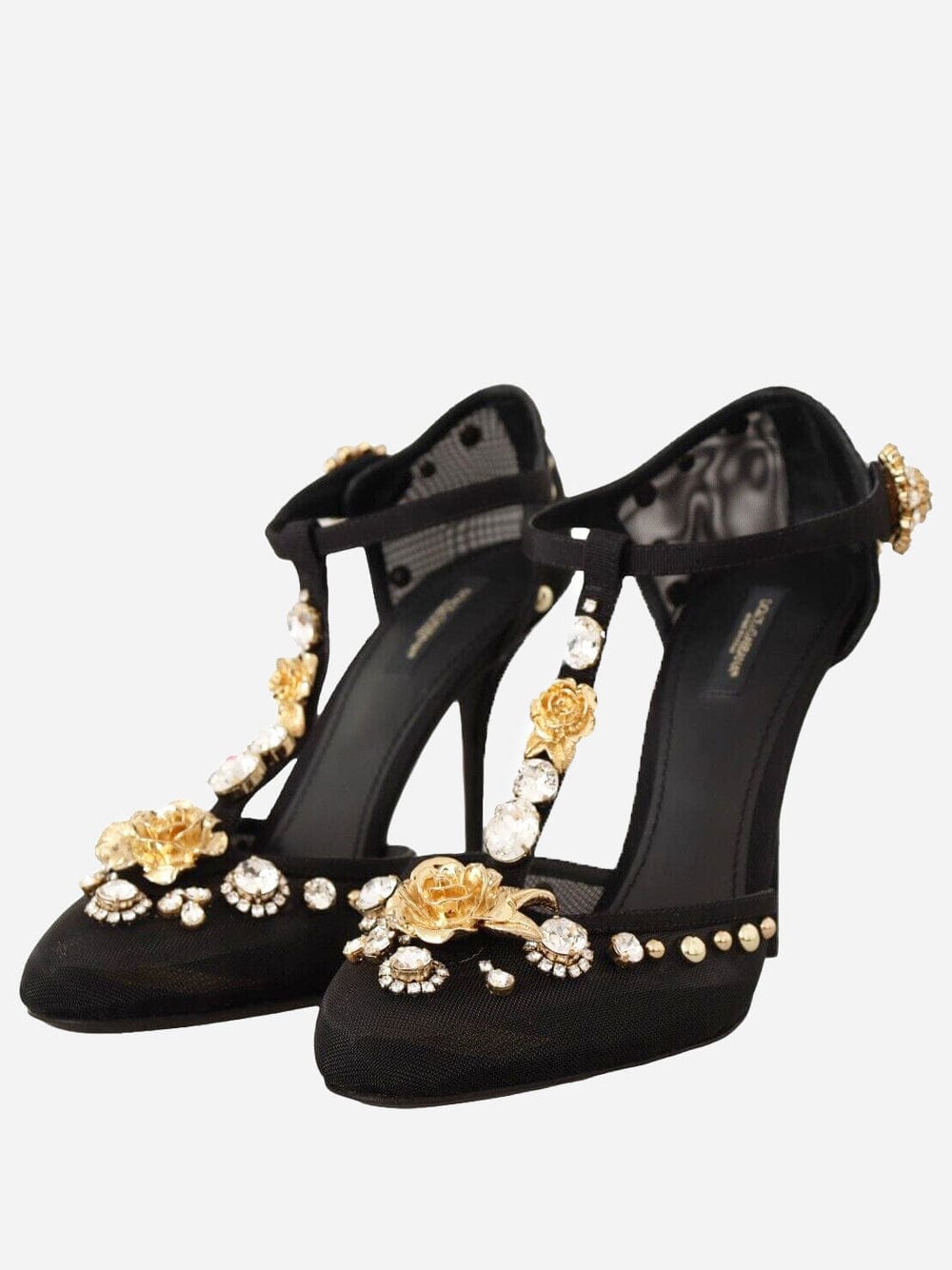 Dolce & Gabbana Crystal Embellished T-strap Pumps