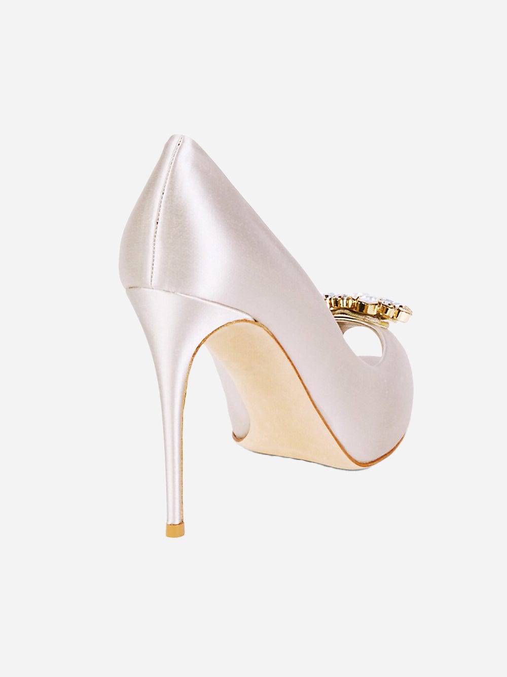 Dolce & Gabbana Embellished Satin Peep-Toe Pumps