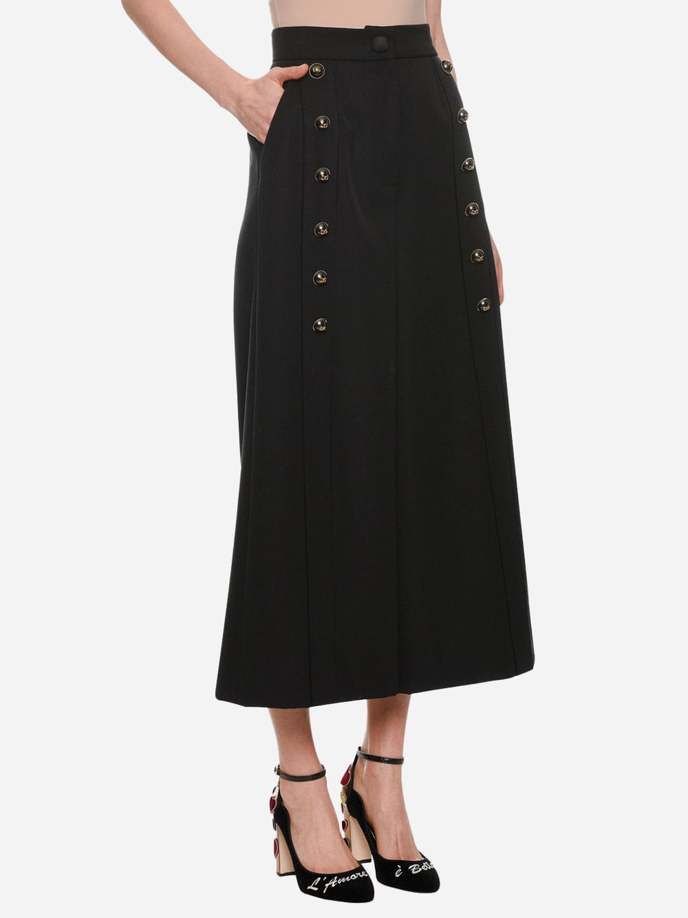 Dolce & Gabbana Gabardine Wide-Leg Sailor Gaucho Pants
