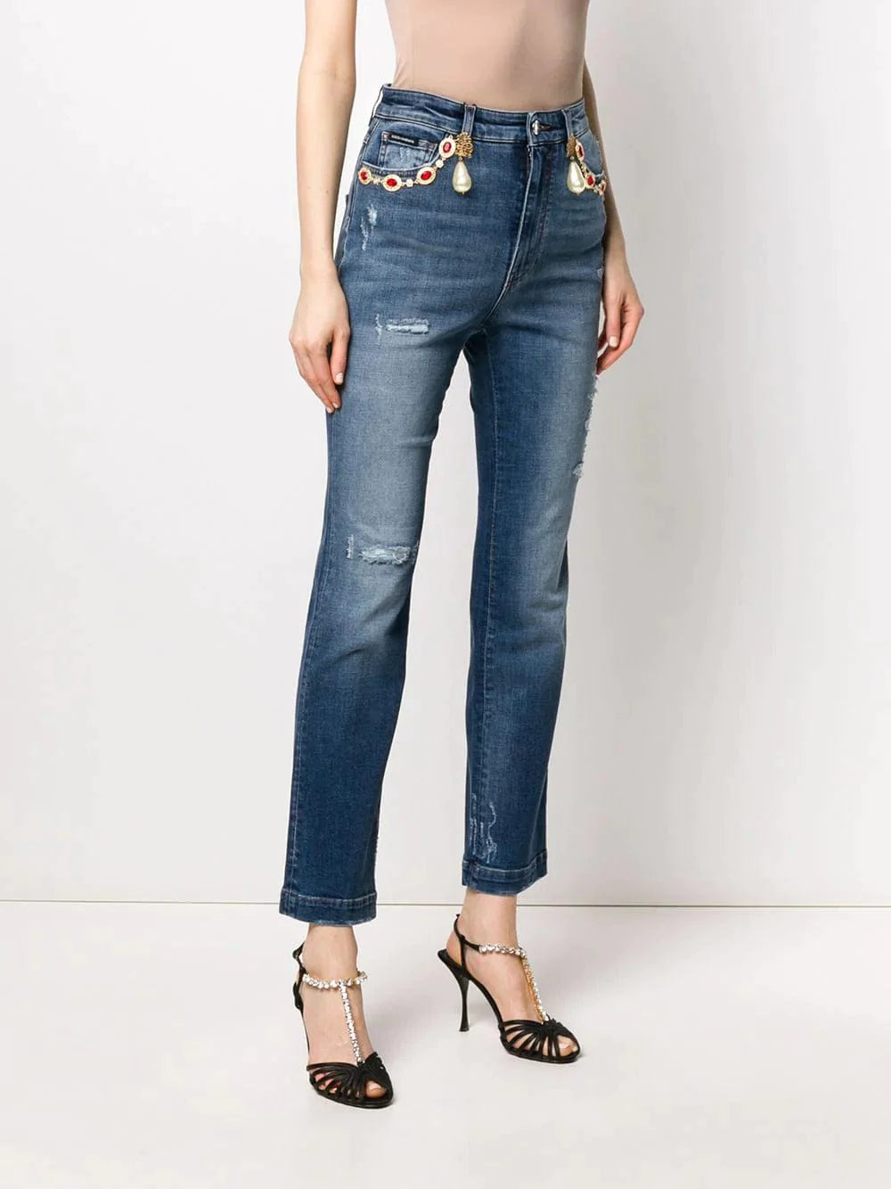 Dolce & Gabbana High-Waisted Cropped Jeans