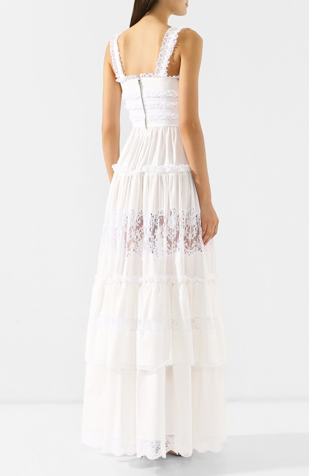 Dolce & Gabbana Lace Trim Maxi Dress