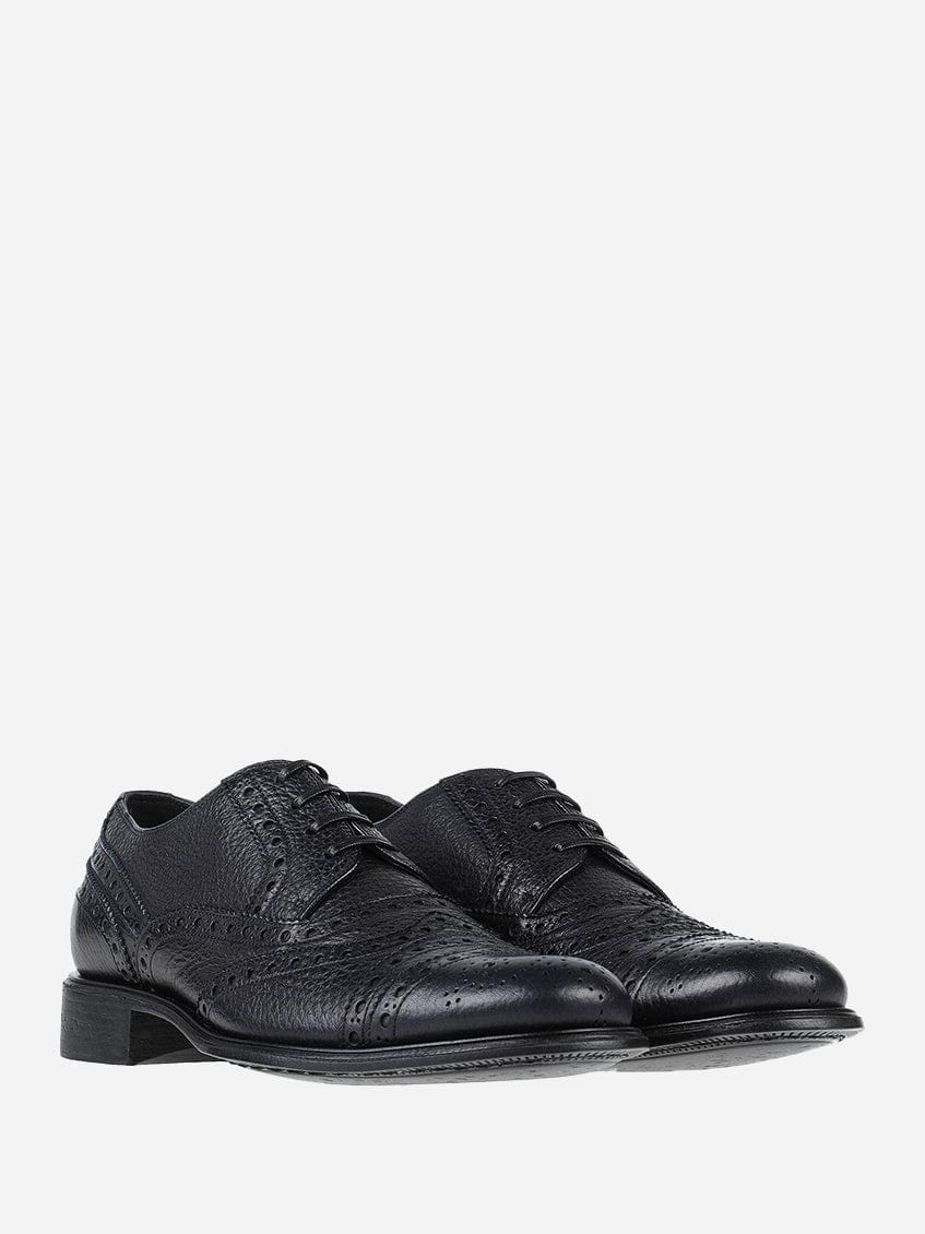 Dolce & Gabbana Leather Pebble Laced Shoes