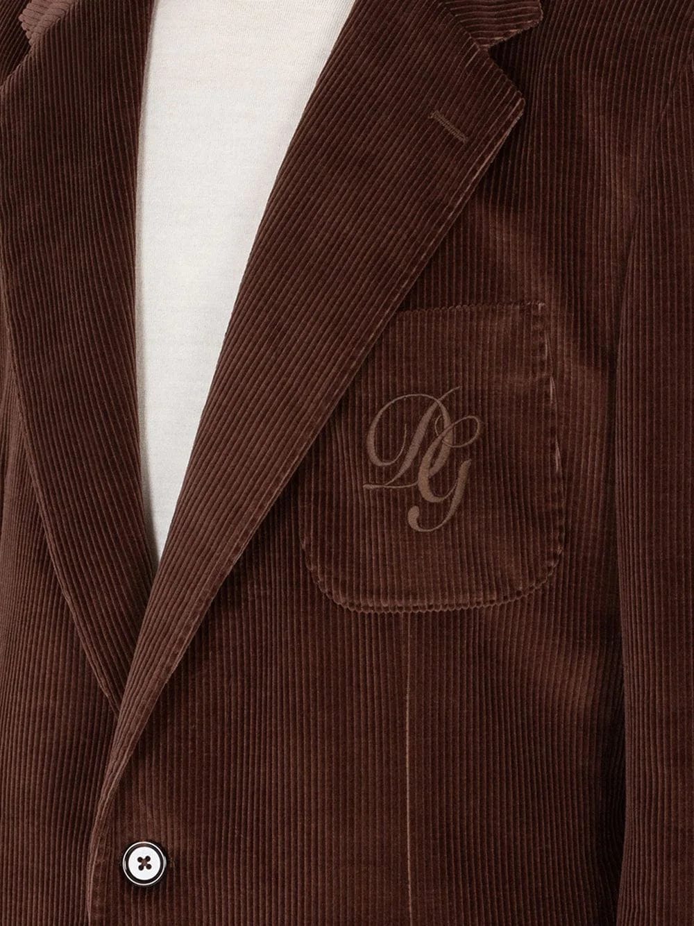 Dolce & Gabbana Logo-Embroidered Corduroy Jacket