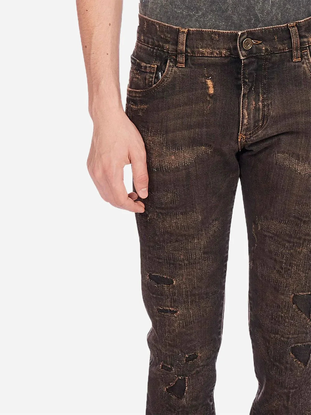 Dolce & Gabbana Logo-Patch Skinny Jeans