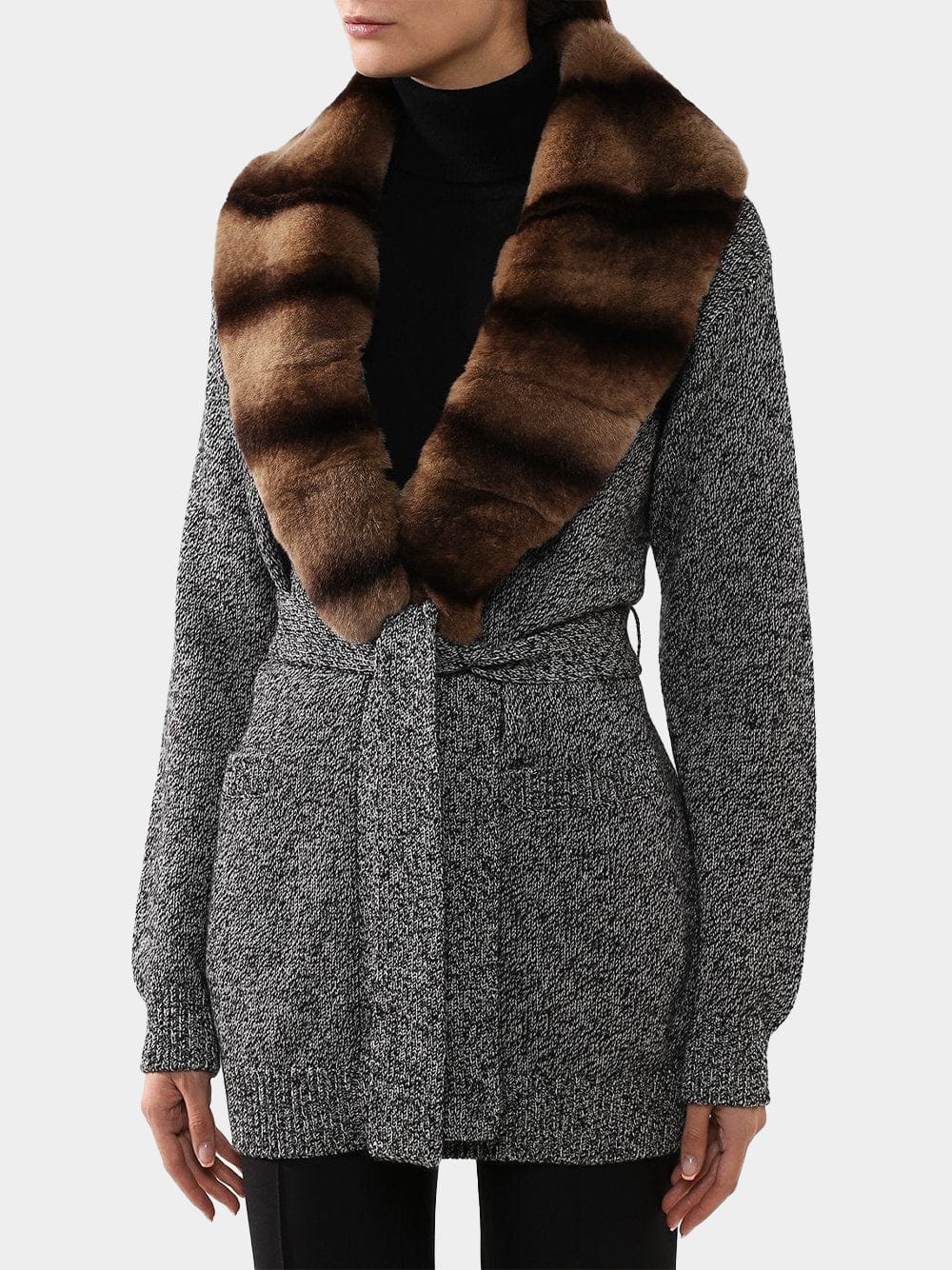 Dolce & Gabbana Maxi Cardigan With Fur