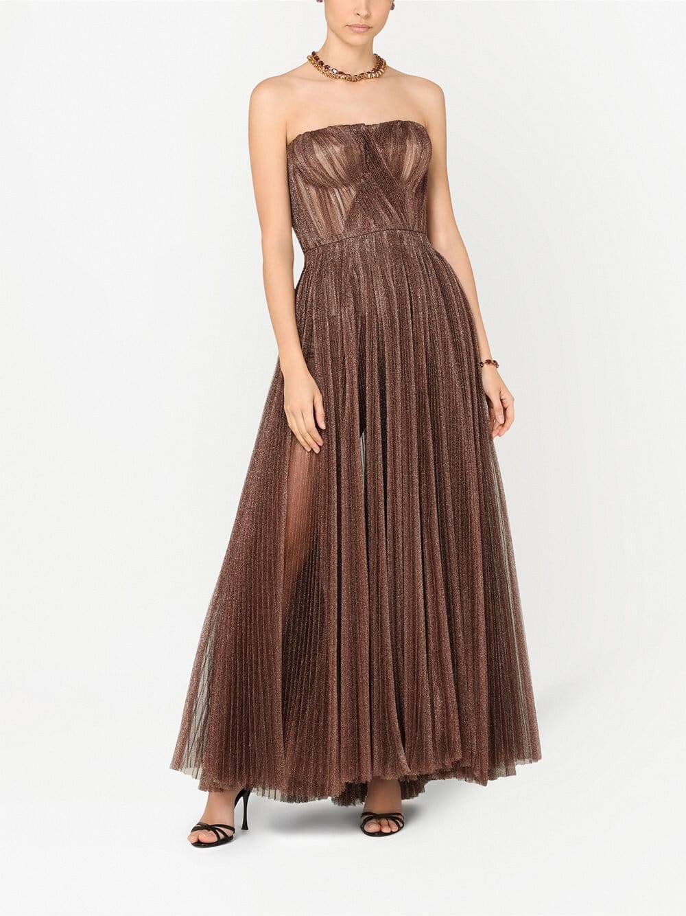 Dolce & Gabbana Metallic-Effect Long Dress