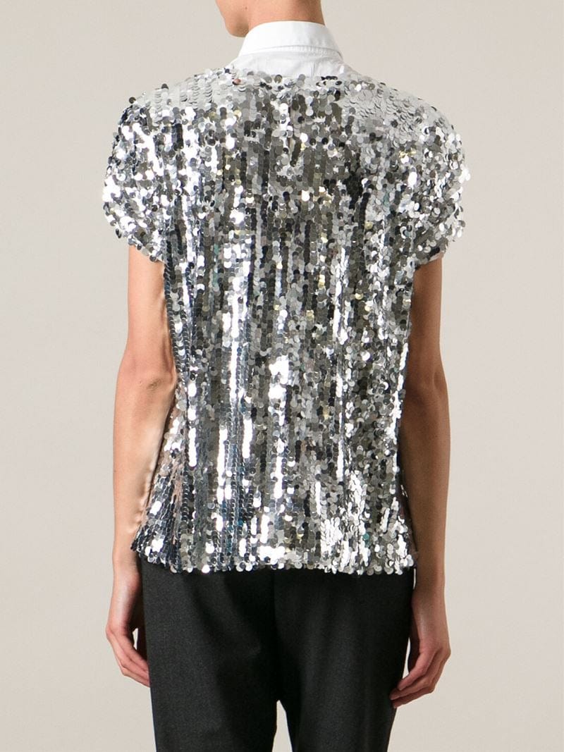 Dolce & Gabbana Metallic Sequin Embellished Top