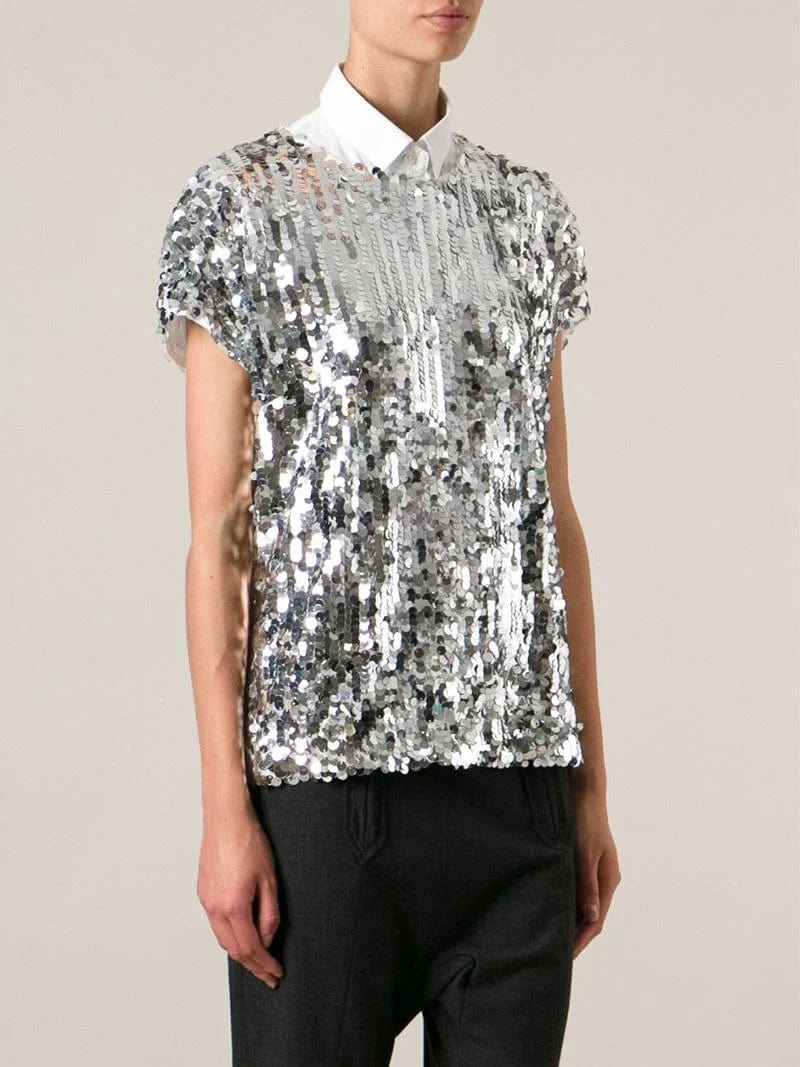 Dolce & Gabbana Metallic Sequin Embellished Top