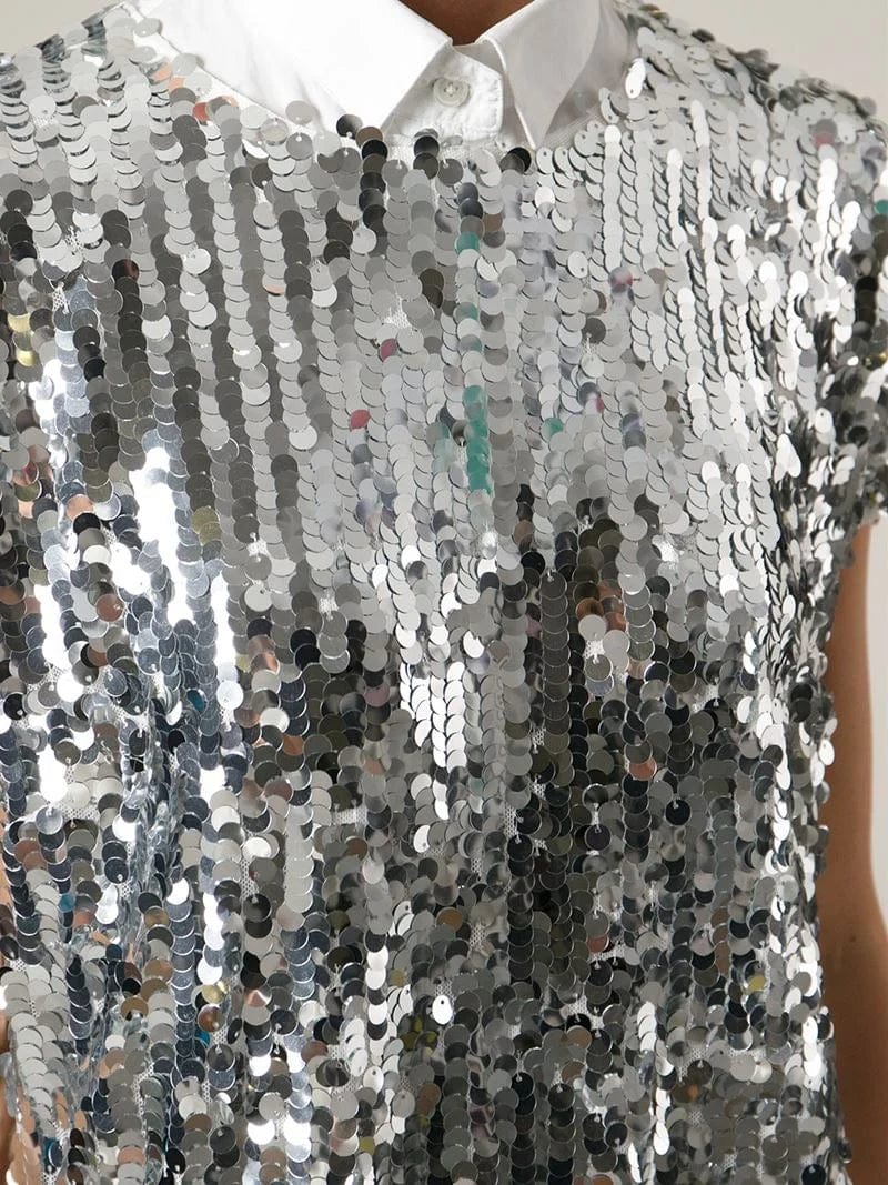 Dolce & Gabbana Metallic Sequin Embellished Top