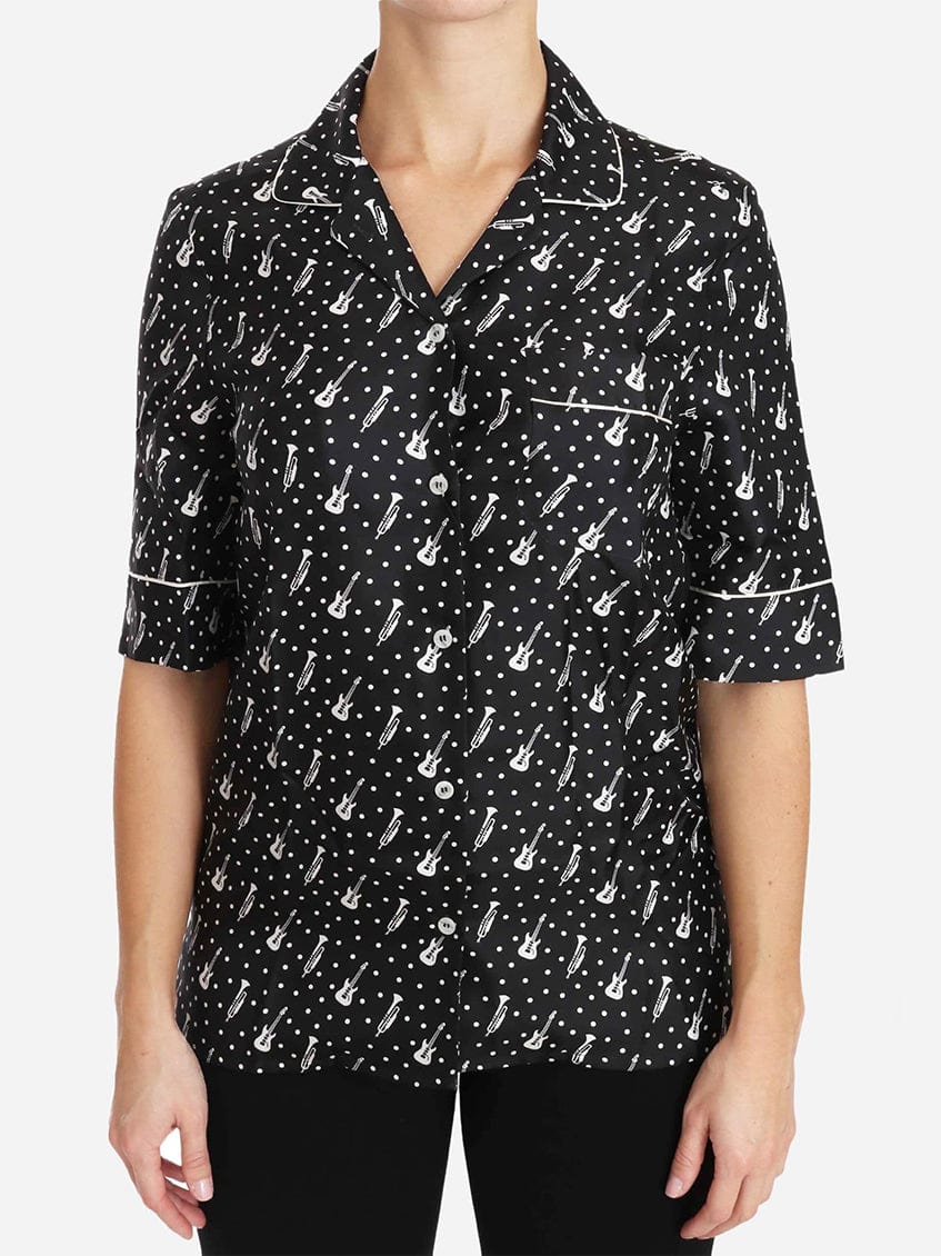Dolce & Gabbana Musical Instrument-Print Silk Shirt