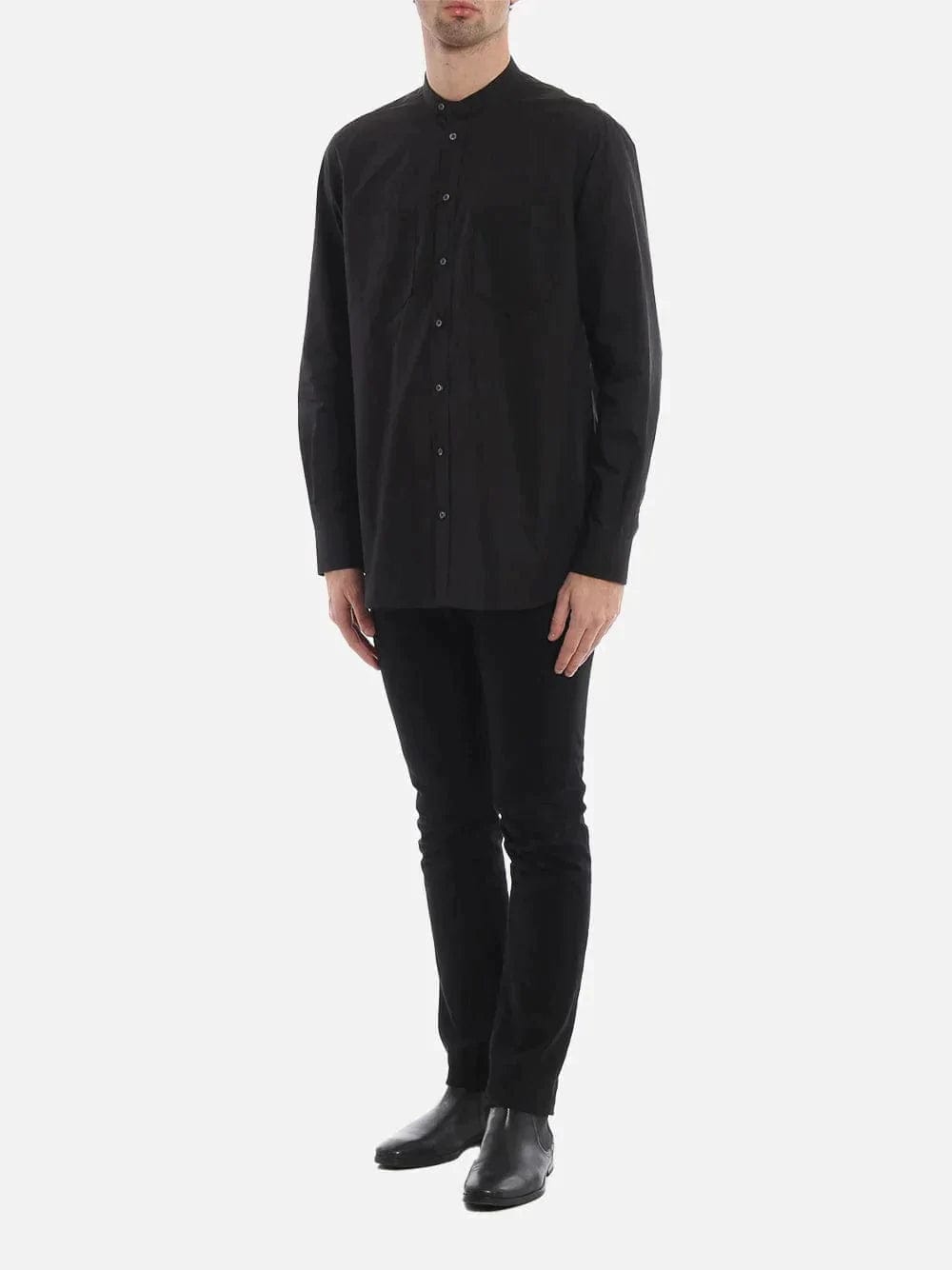 Dolce & Gabbana Oversize Mandarin Collar Cotton Shirt