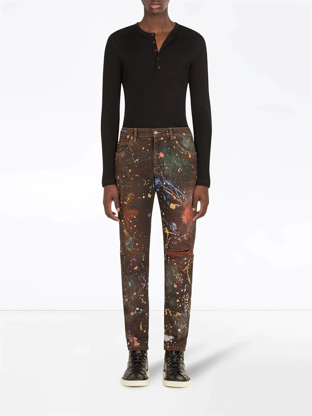 Dolce & Gabbana Paint Splatter-Print Jeans