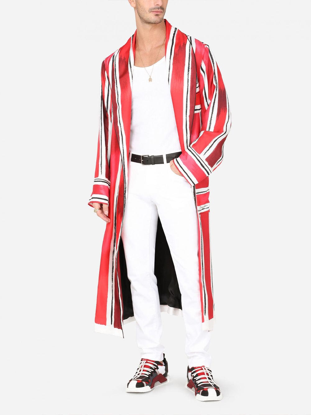 Dolce & Gabbana Silk Brushstroke-Print Robe