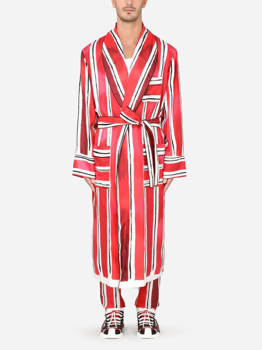 Dolce & Gabbana Silk Brushstroke-Print Robe