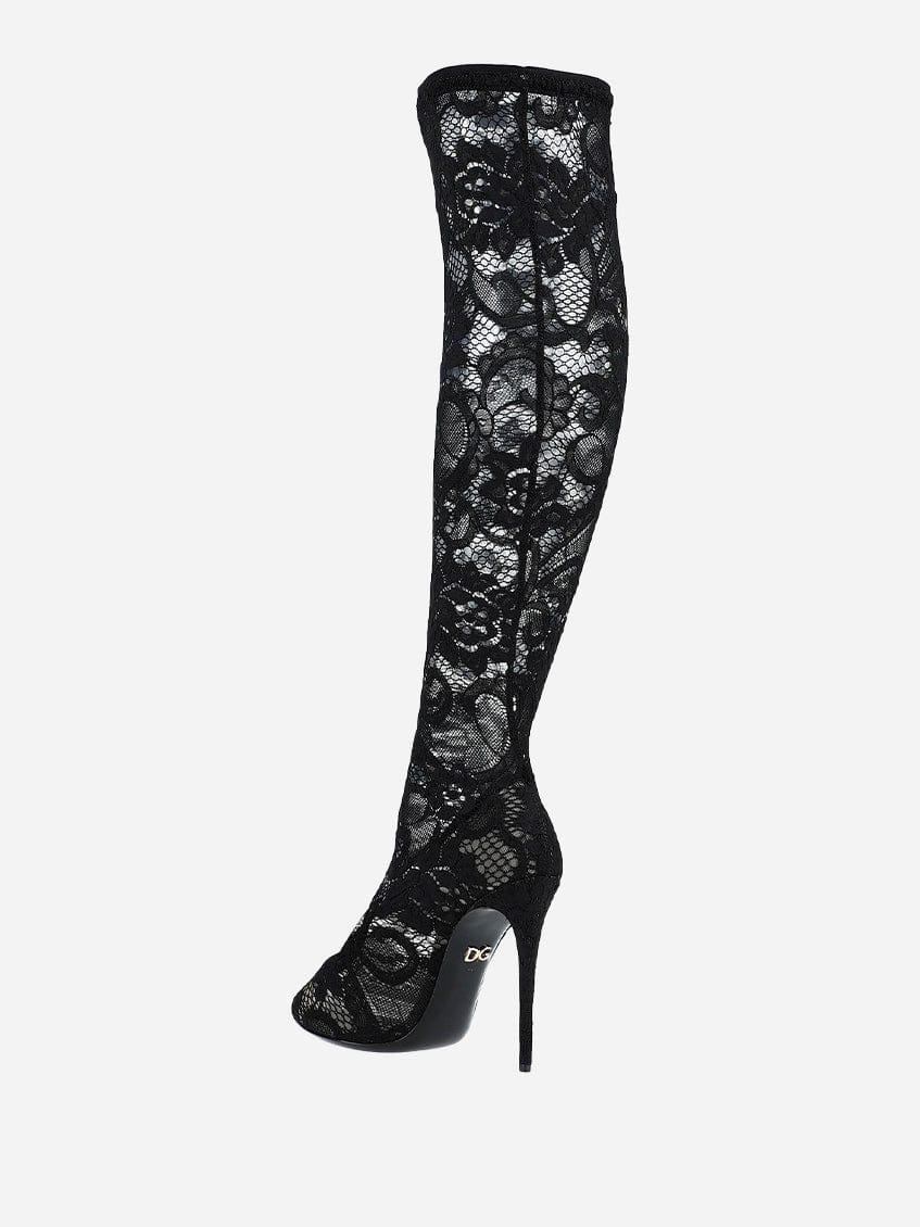 Dolce & Gabbana Taormina Lace High Boots